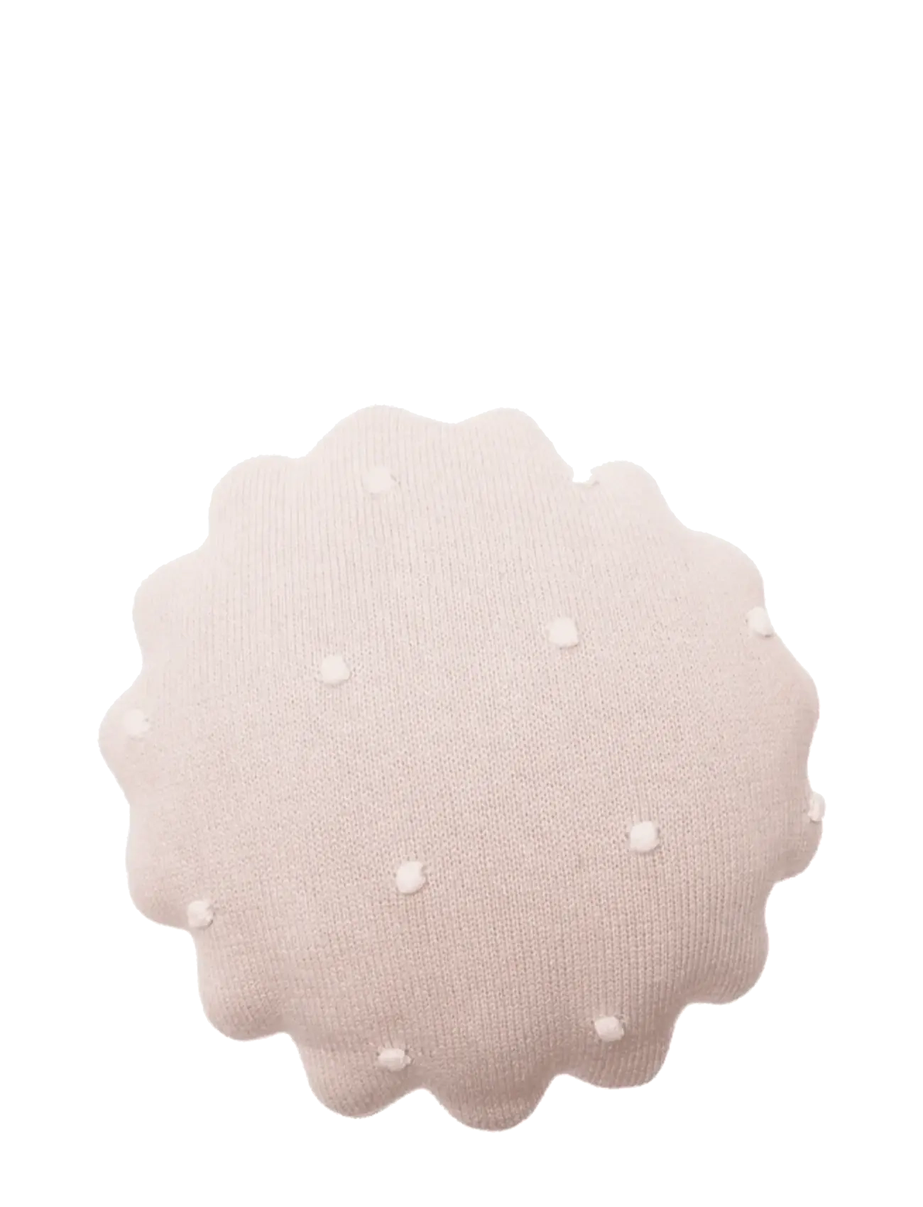 Knitted Cushion Round Biscuit Pink - PINK PEARL, IVORY