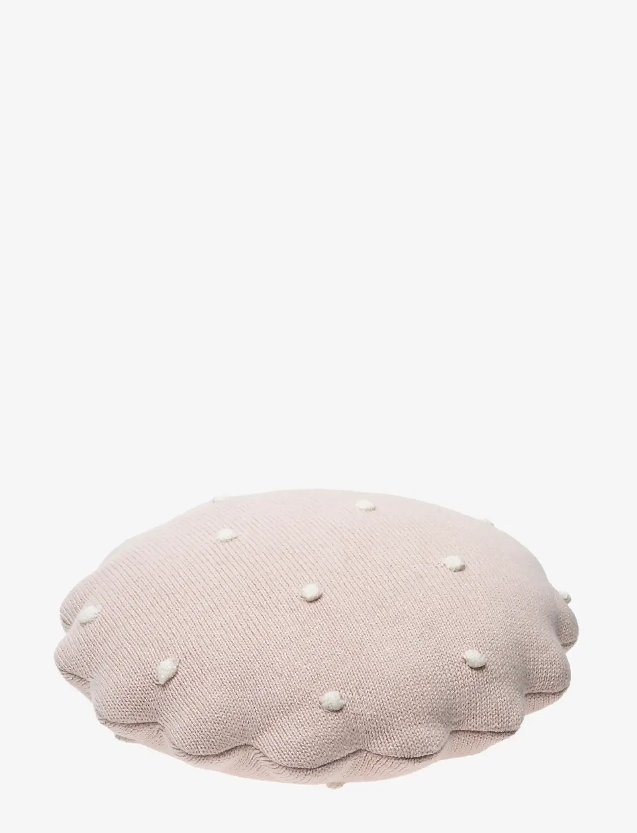 Lorena Canals - Knitted Cushion Round Biscuit Pink - dekorative kissen - pink pearl, ivory - 2