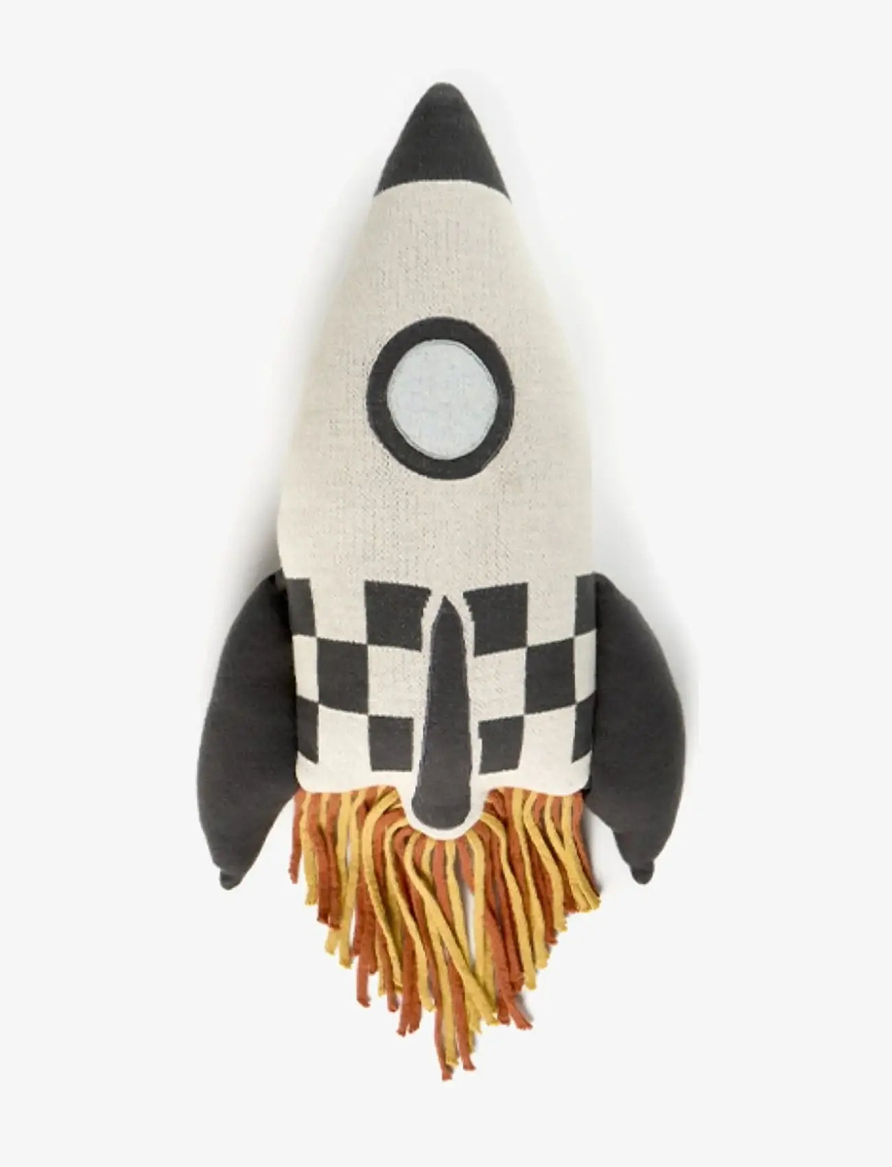 Lorena Canals - Knitted Cushion ROCKET - dekorative kissen - natural, charcoal, sky blue mel - 0