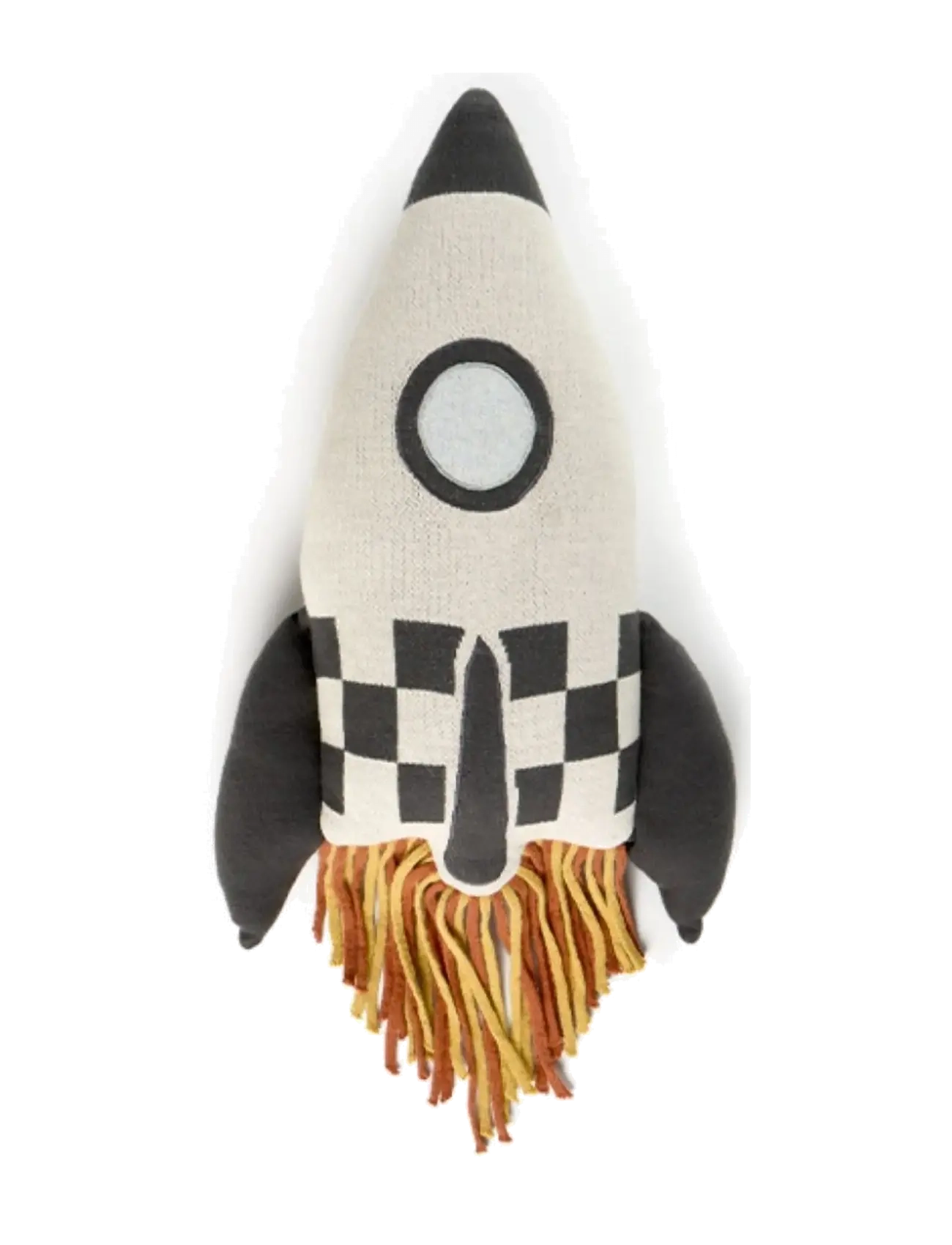 Lorena Canals Knitted Cushion ROCKET - Kids home - NATURAL, CHARCOAL, SKY BLUE MEL / cream