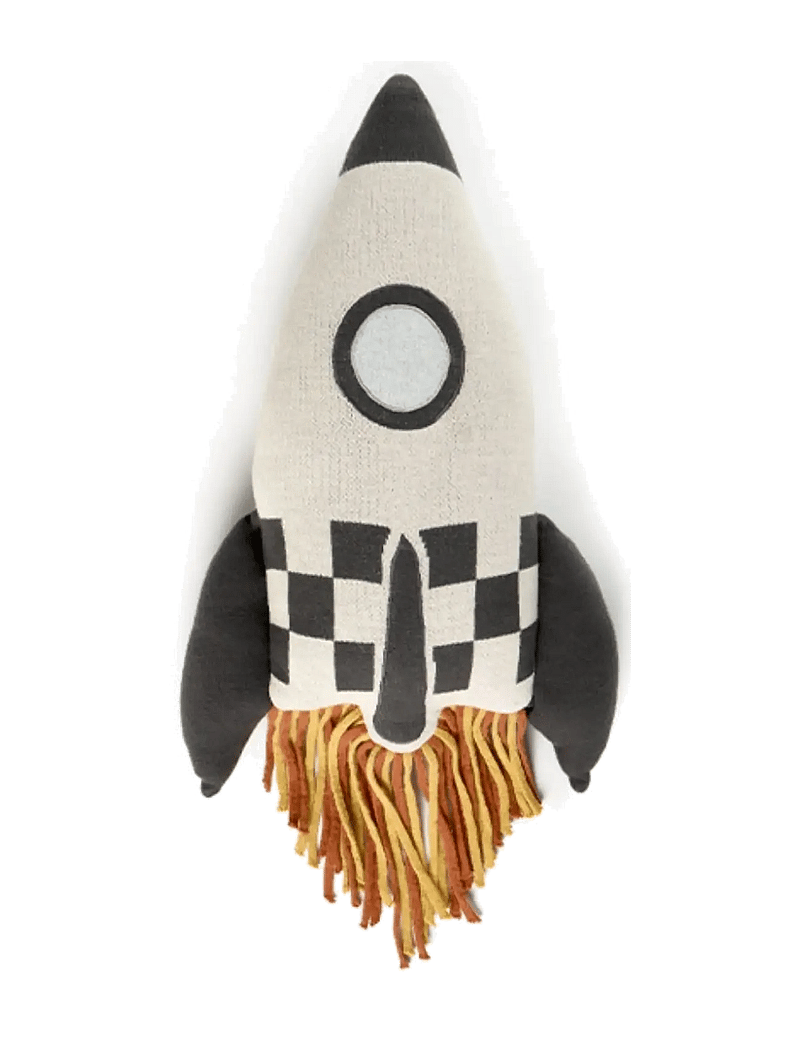 Lorena Canals - Knitted Cushion ROCKET - dekorative kissen - natural, charcoal, sky blue mel - 0