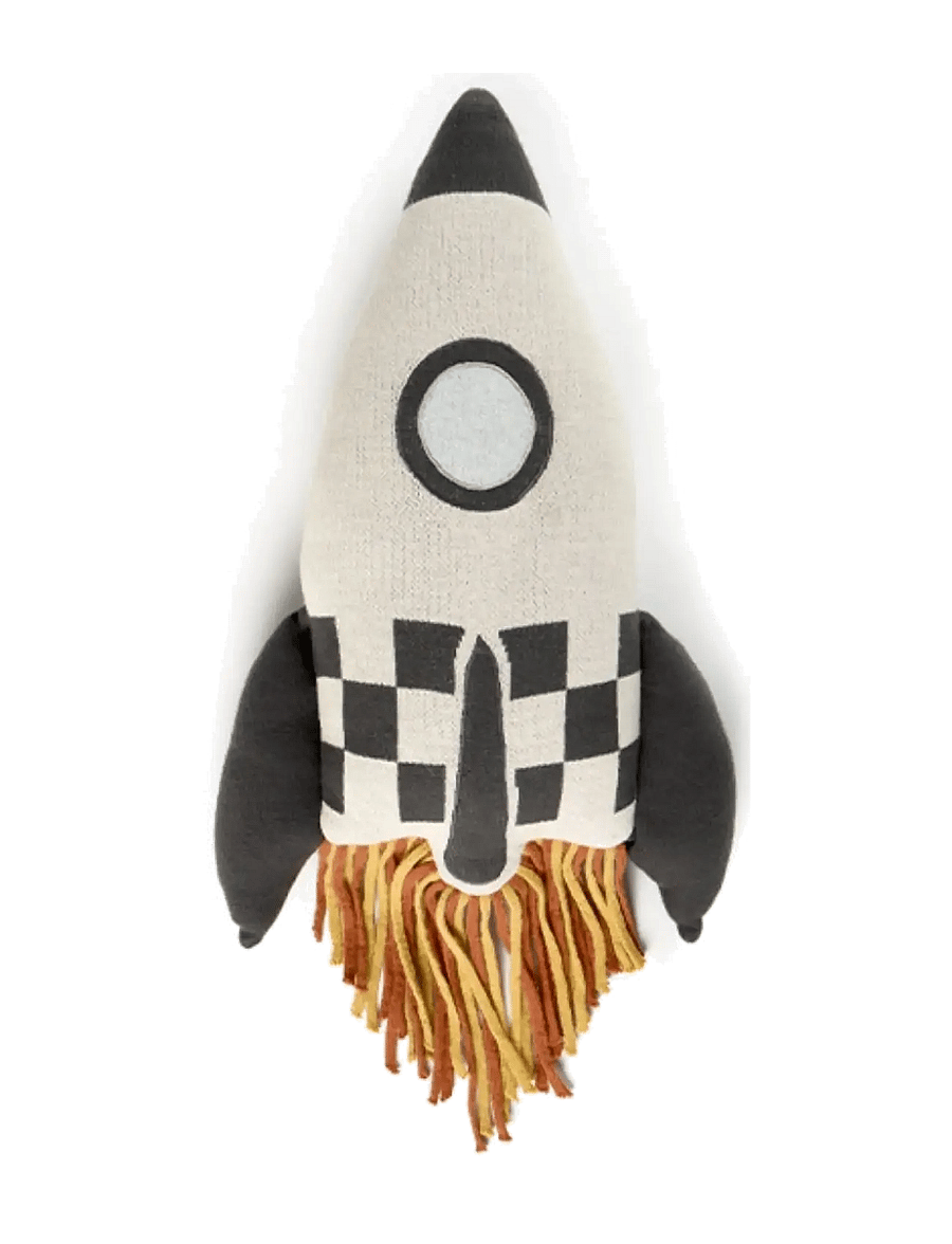 Lorena Canals - Knitted Cushion ROCKET - prydnadskuddar - natural, charcoal, sky blue mel - 0