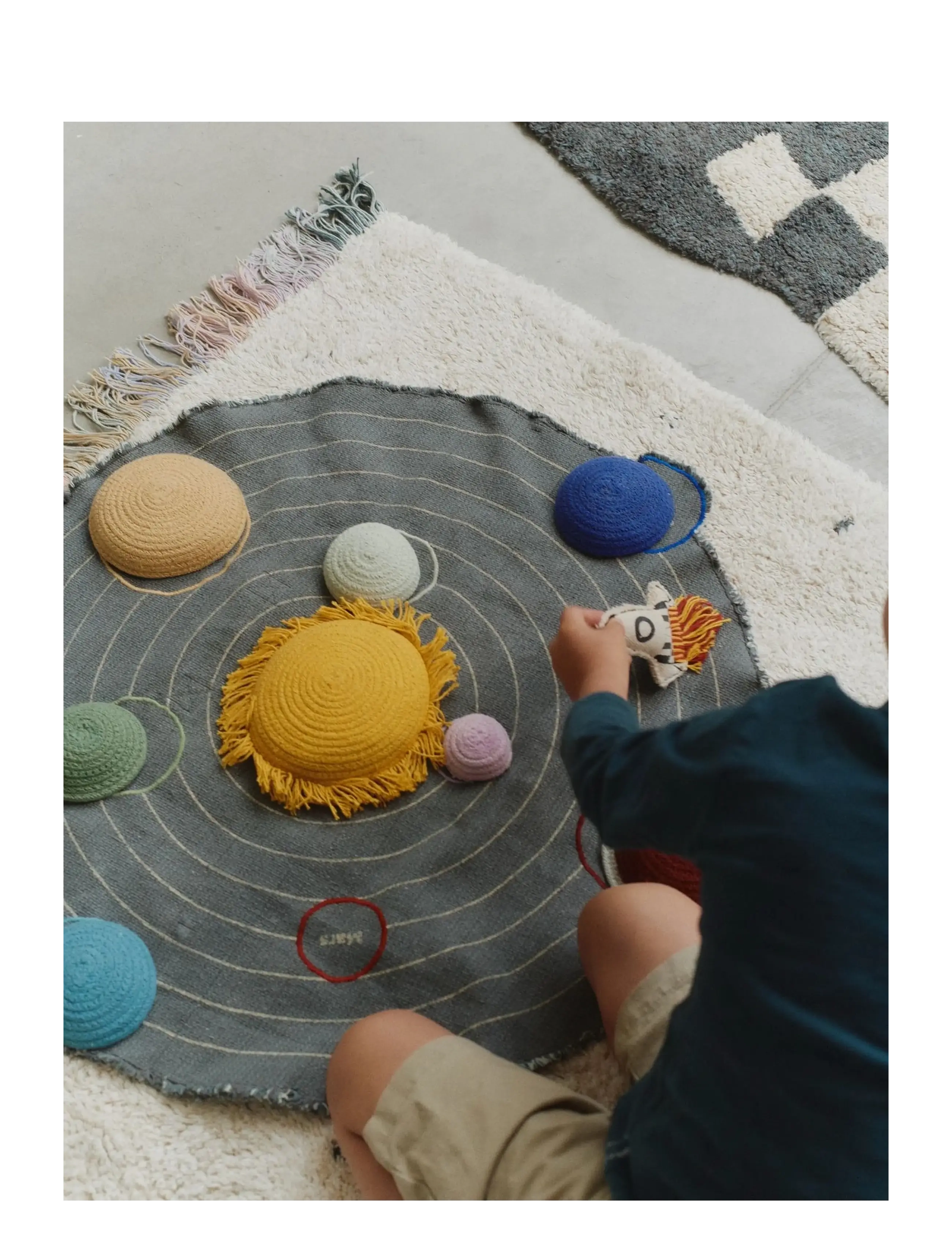 Lorena Canals - Solar System Toy Set - round rugs - mustard, honey, burgundy, petroliem, electric blue, medium green, mint, red, mmalwa - 2