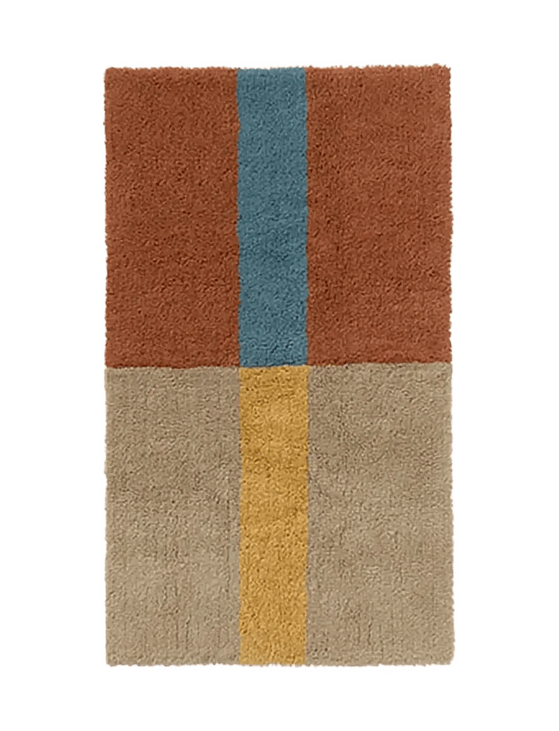 Lorena Canals - Wool Rug Chroma Cinnamon - uldtæpper - natural canvas, cinnamon,ocean blue, caramel,sand stone - 1