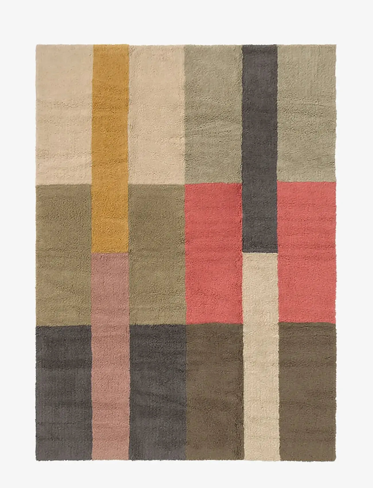 Lorena Canals - Wool Area Rug Chroma Palette - uldtæpper - natural canvas, almond frost, sea shell, charcoal, dusty pink, basil, moss, spiced coral, caramel - 1