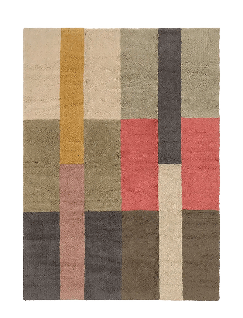 Lorena Canals - Wool Area Rug Chroma Palette - uldtæpper - natural canvas, almond frost, sea shell, charcoal, dusty pink, basil, moss, spiced coral, caramel - 1