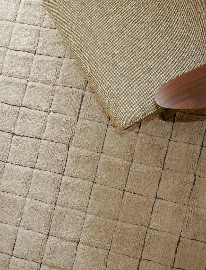 Lorena Canals - Woolable rug Mosaic Amber - bomuldstæpper & kludetæpper - amber wool, soil brown, nat mixed canvas - 2