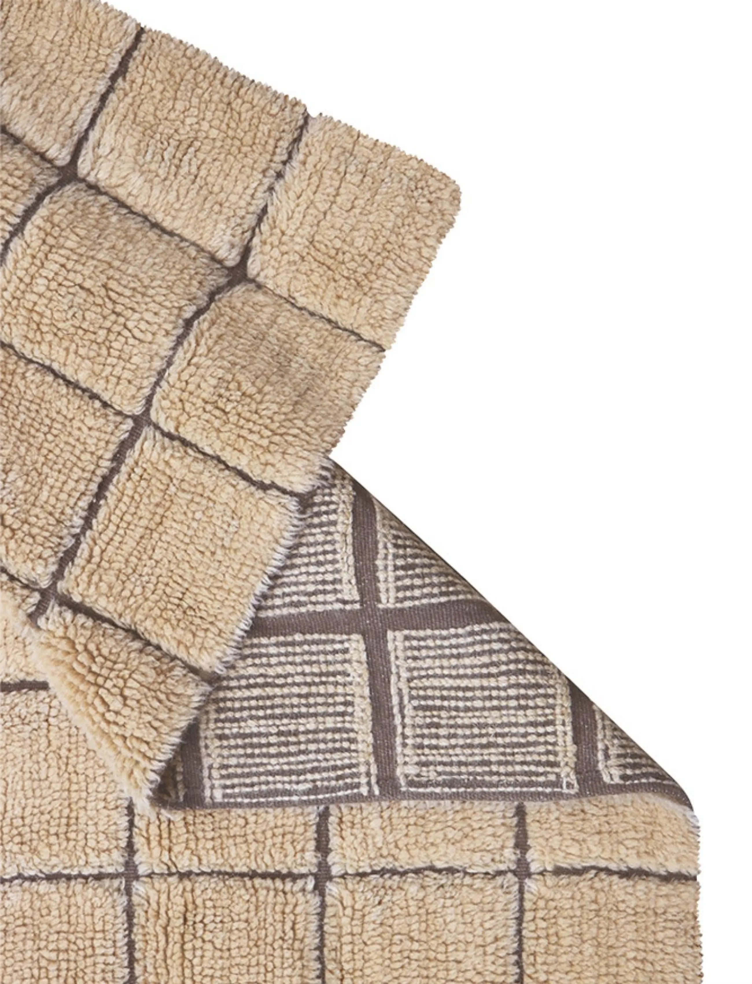 Lorena Canals - Woolable rug Mosaic Amber - cotton rugs & rag rugs - amber wool, soil brown, nat mixed canvas - 4