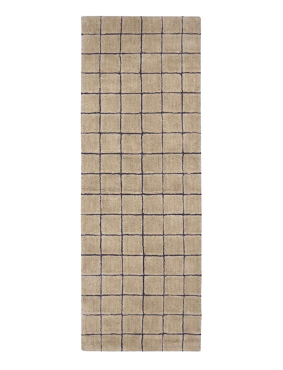 Lorena Canals - Woolable rug runner Mosaic Amber - flurläufer - amber wool, soil brown, nat mixed canvas - 1