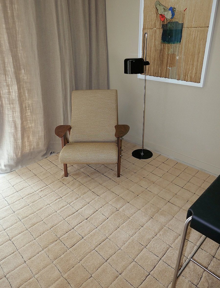 Lorena Canals - Woolable rug runner Mosaic Amber - flurläufer - amber wool, soil brown, nat mixed canvas - 0