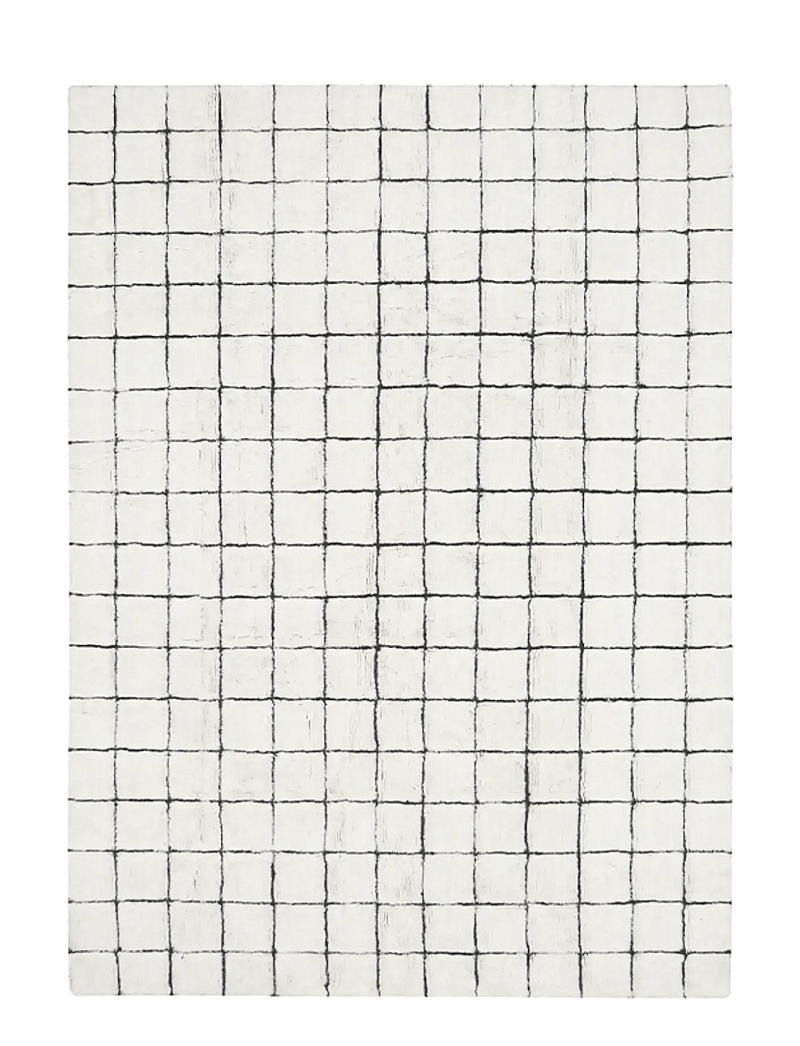 Lorena Canals - Woolable rug Mosaic Natural - bomuldstæpper & kludetæpper - natural wool, canvas dark grey, nat mixed canvas - 1