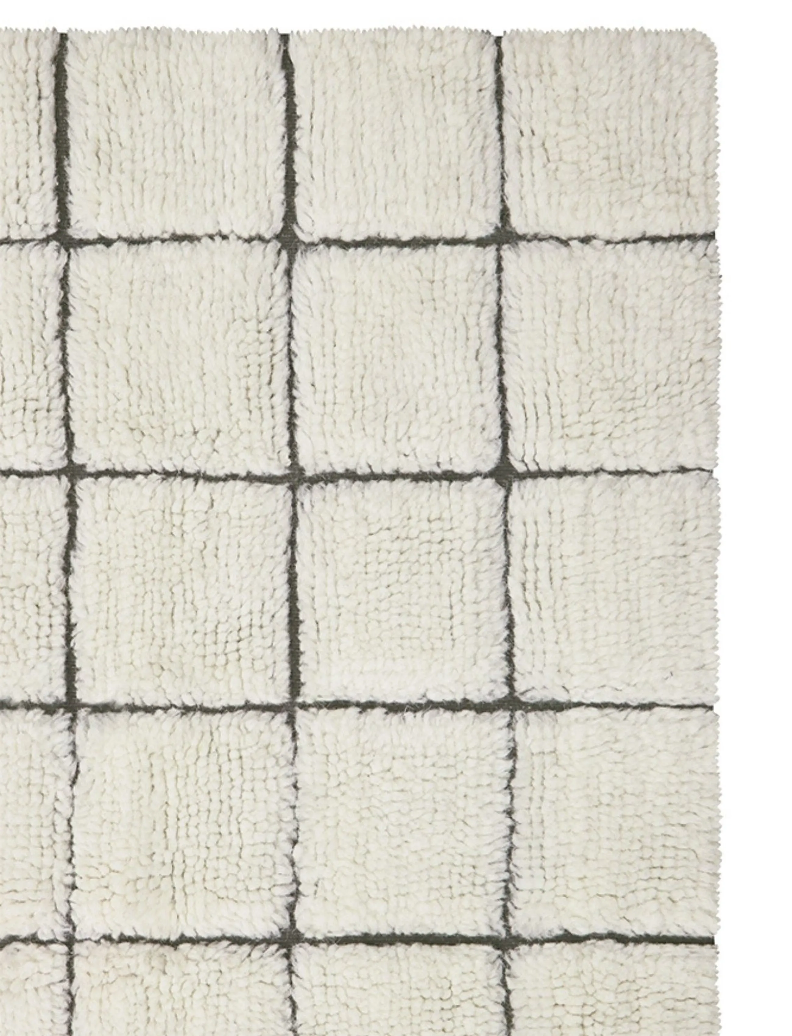 Lorena Canals - Woolable rug Mosaic Natural - bomullsmattor & trasmattor - natural wool, canvas dark grey, nat mixed canvas - 5