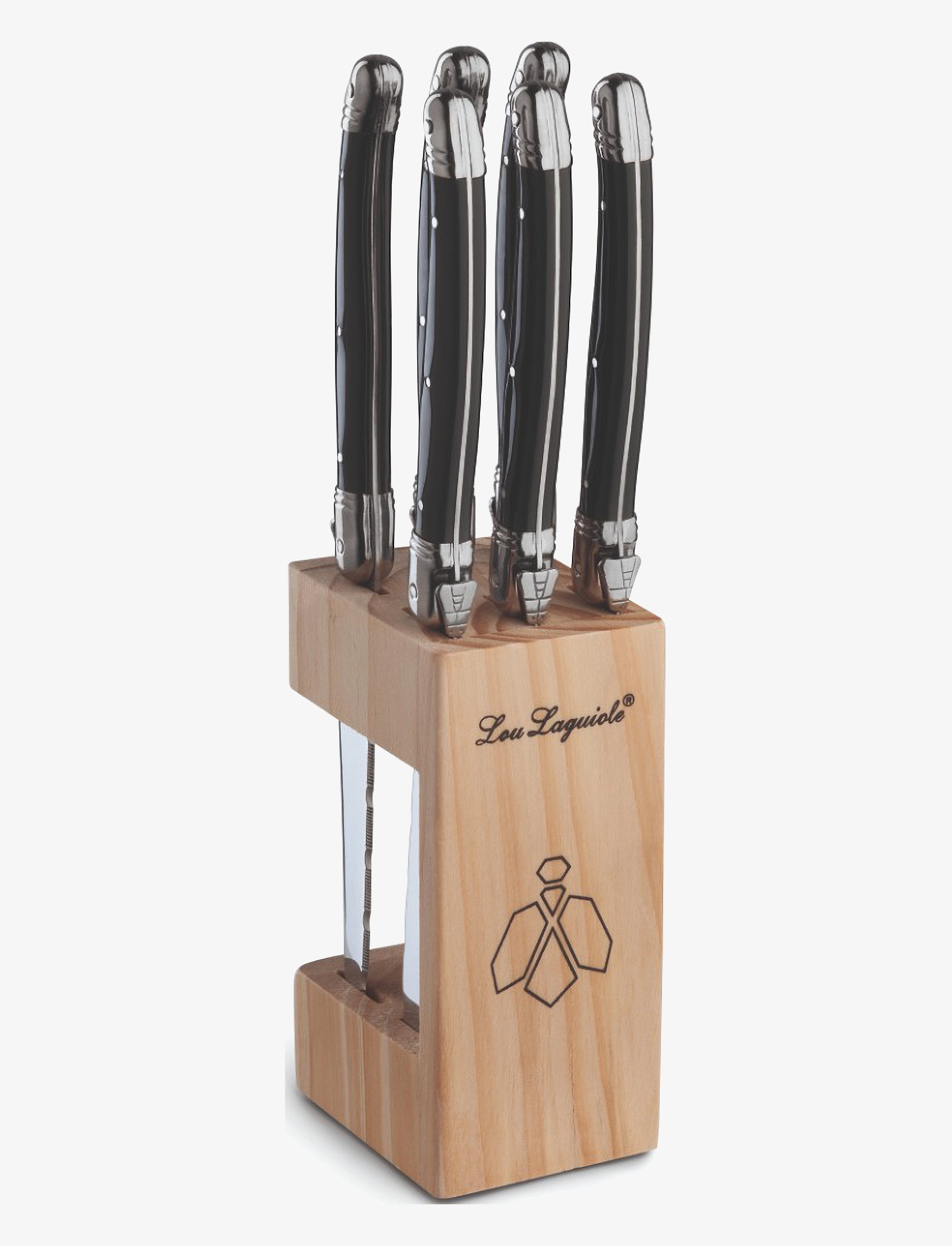 Lou Laguiole Tradition Steak Knifes 6-Pcs Antracit, Knife Sæt, Multi/mønstret, Str: ONE SIZE