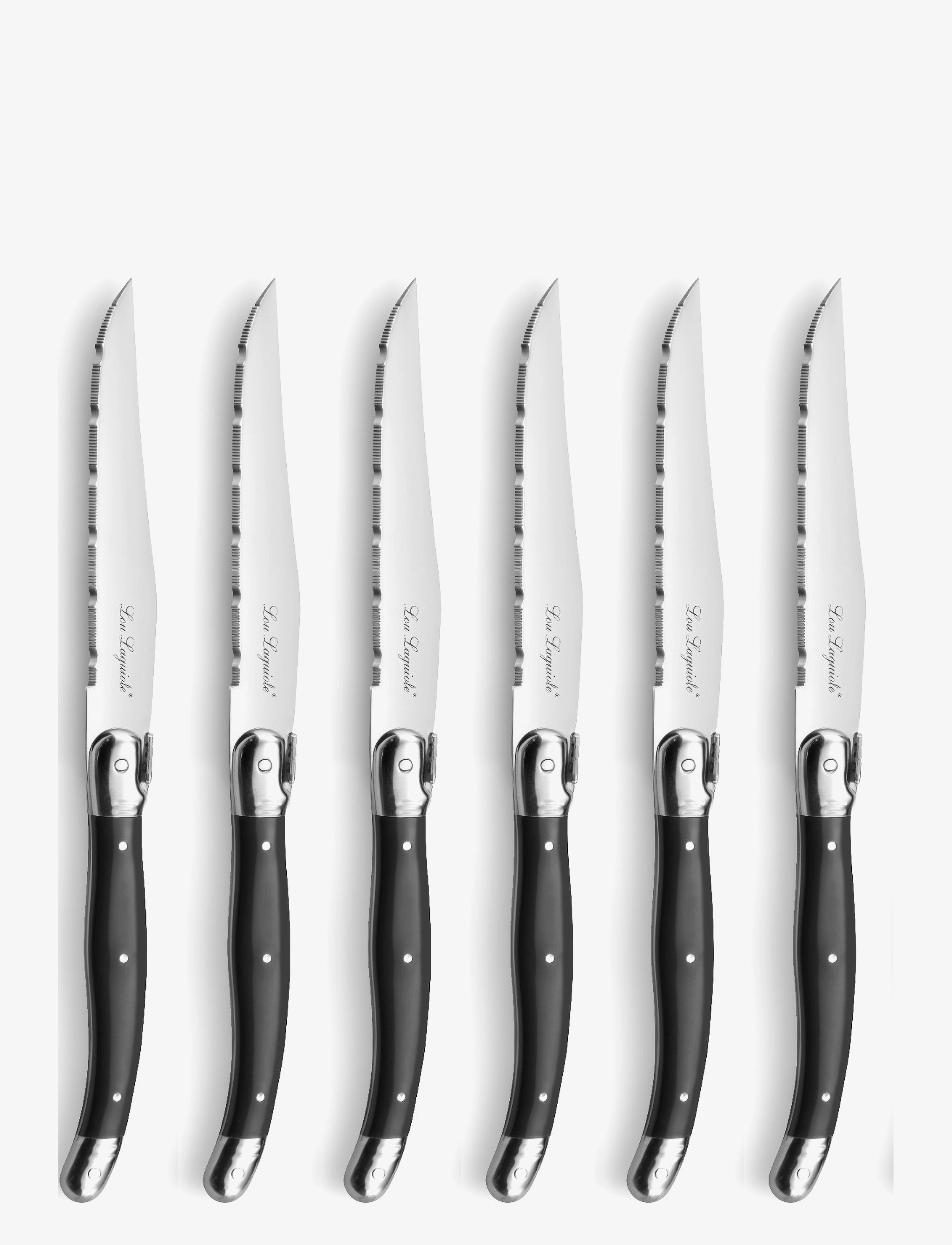 Lou Laguiole - Tradition Steak Knifes 6-pcs Antracit - knivset - antracit - 1