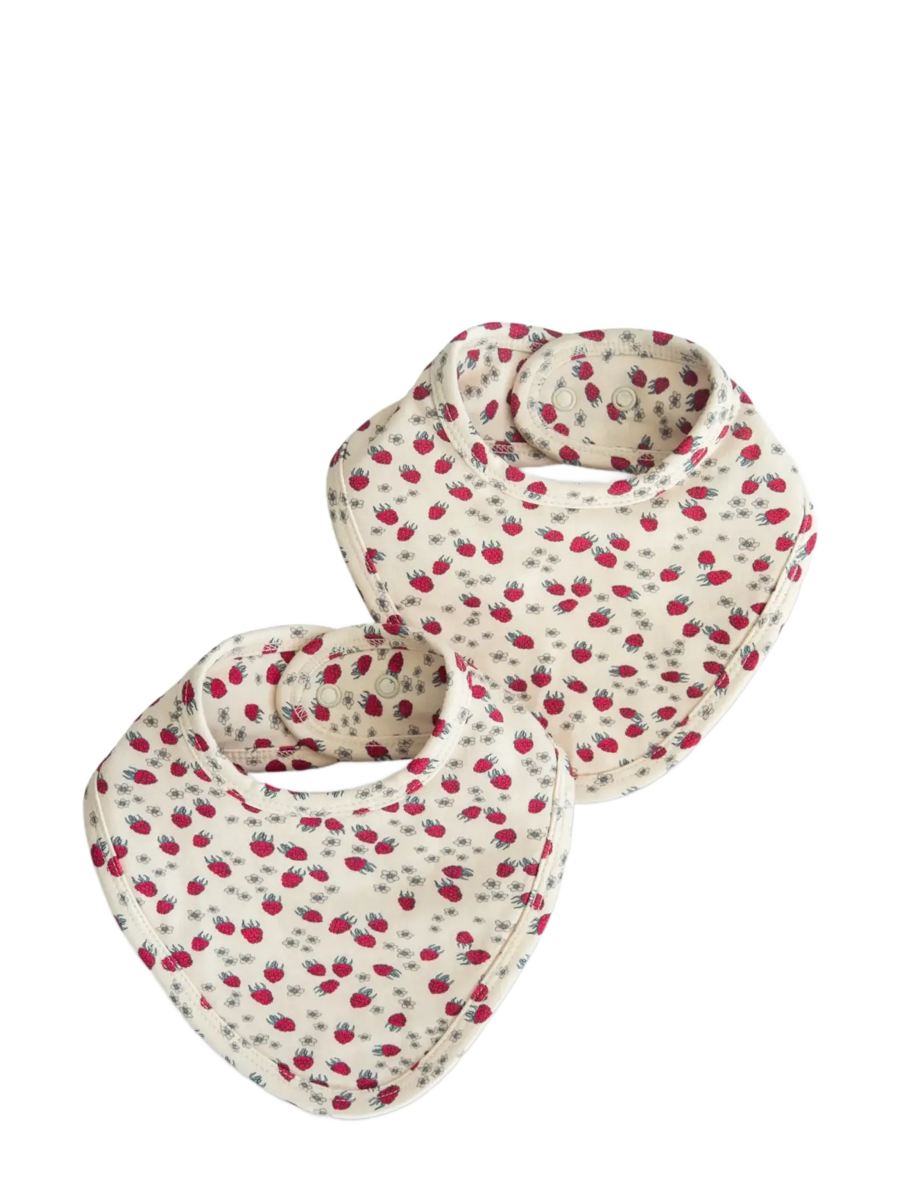 LouieLouie Bibs -jersey 2 pack - Lacītes - PETIT RASPBERRIES / cream