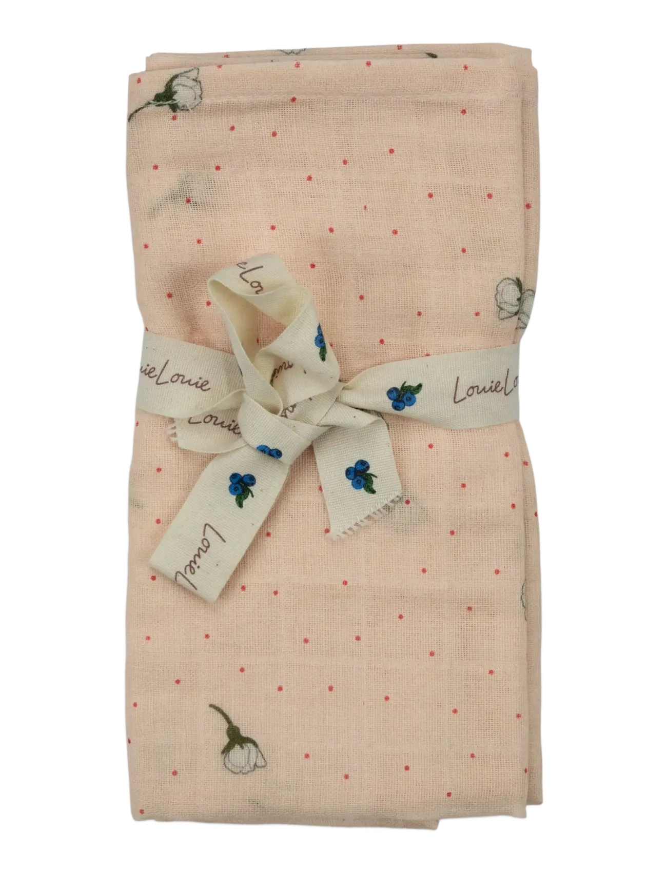 LouieLouie Swaddle -Muslin 2 pack - Last chance - WHITE FLOWERS ROSE / pink/rose