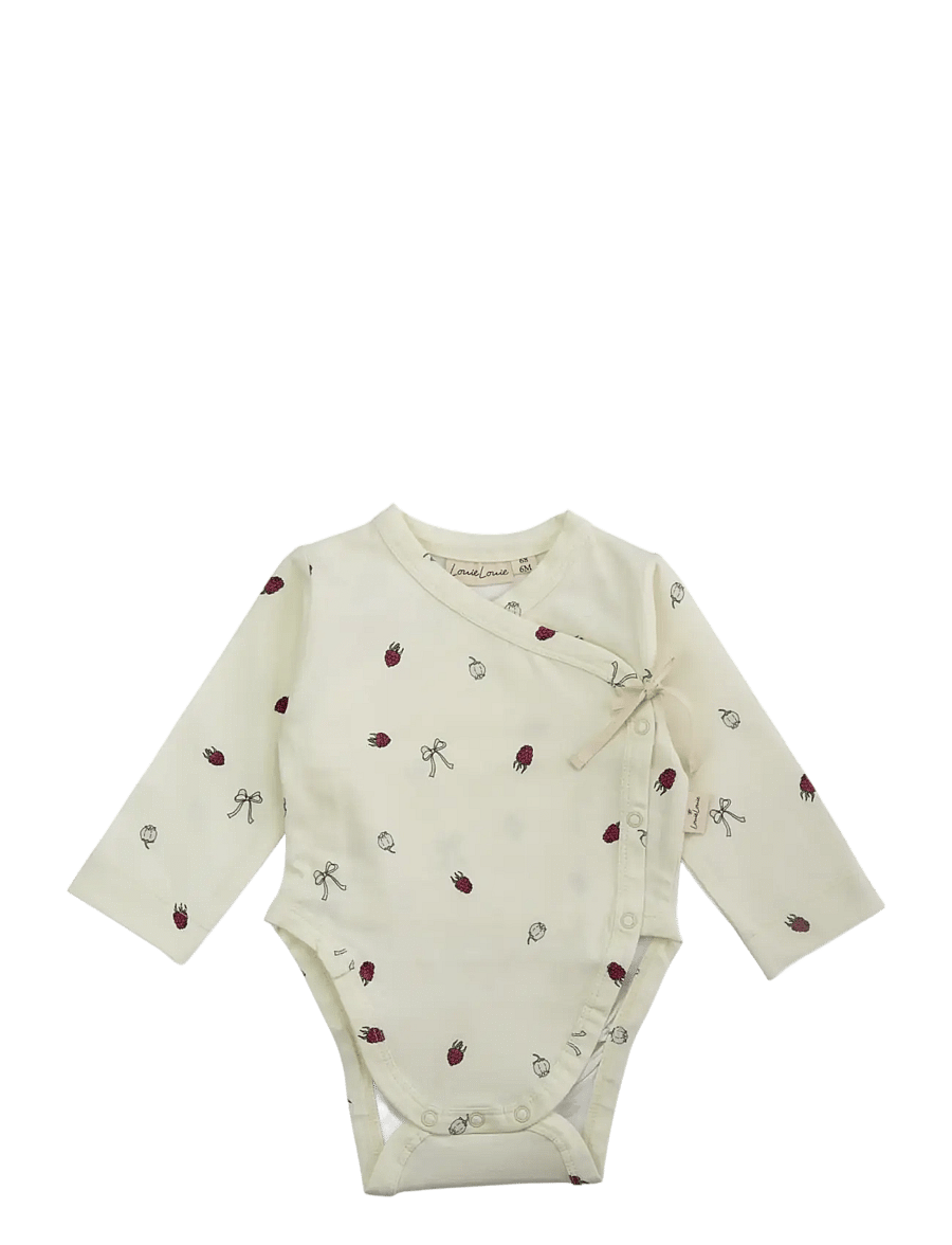 LouieLouie - Wrap body - Jersey - osta vanuse järgi - raspberry and flowers - 0