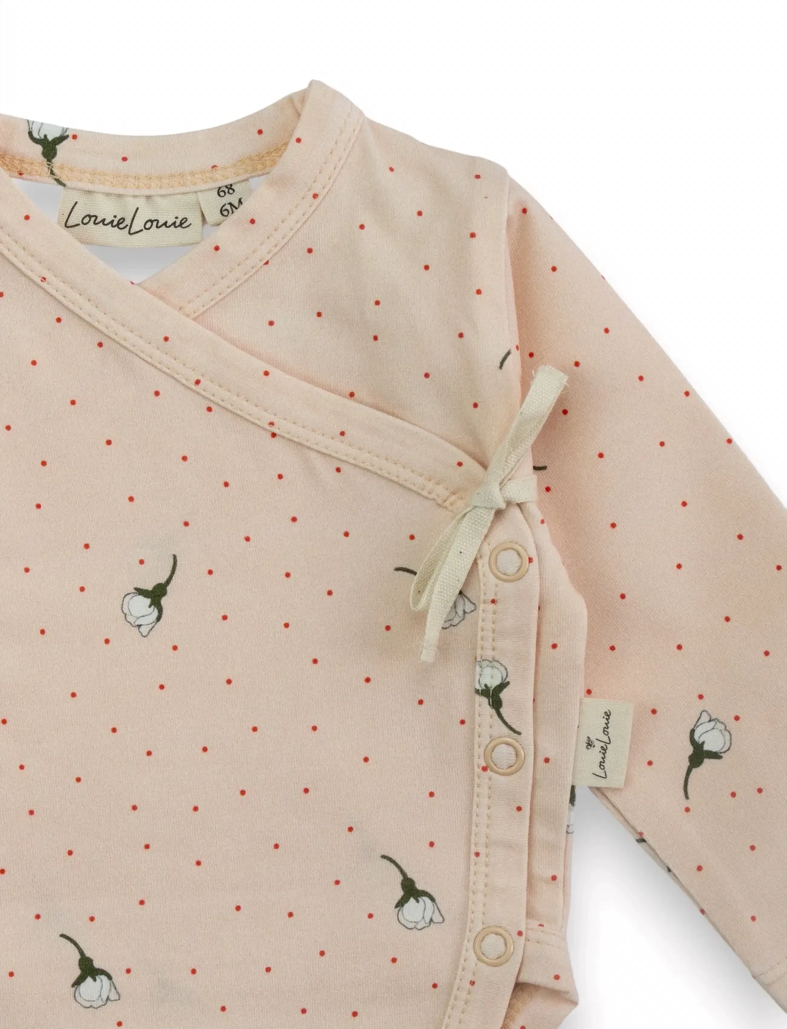LouieLouie - Wrap body - Jersey - shoppa efter ålder - white flowers rose - 2