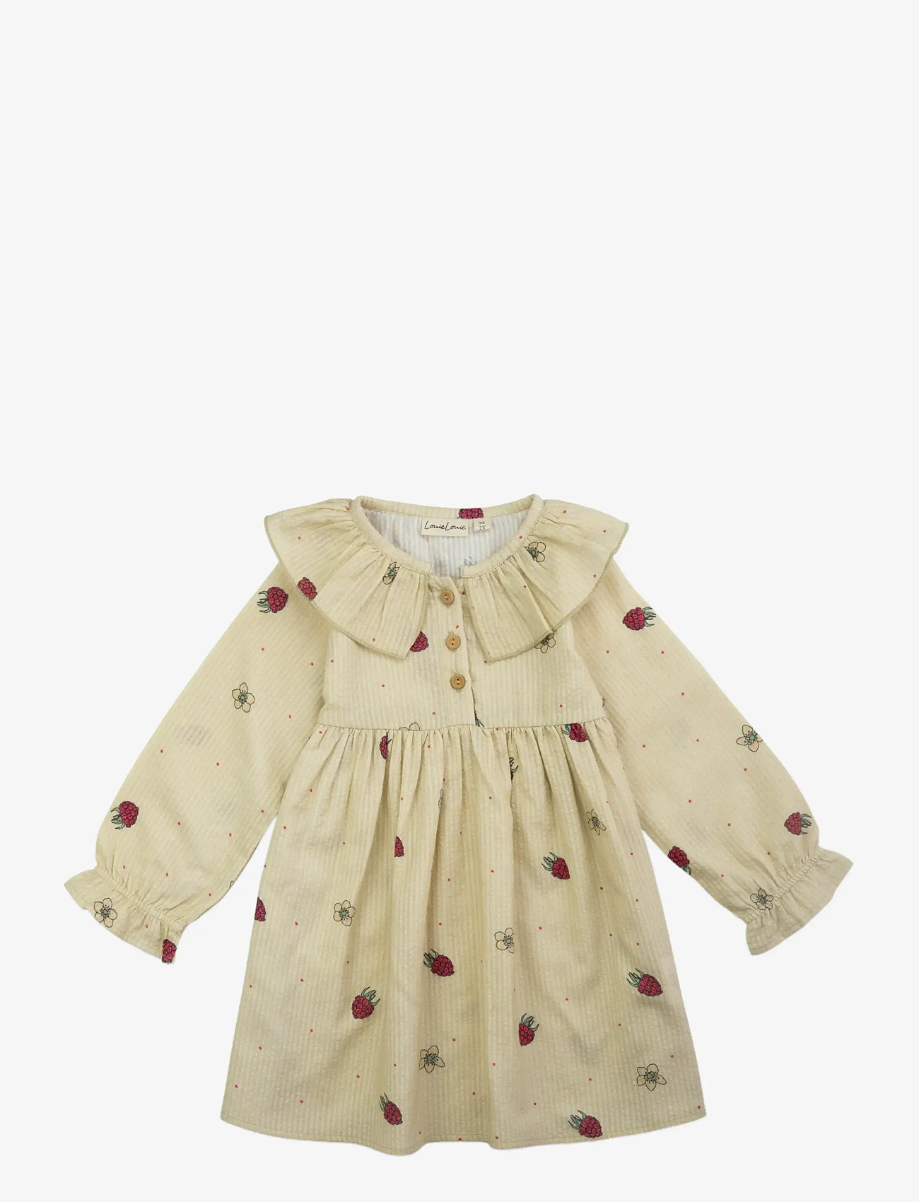 LouieLouie - Lilly dress - Seersucker - kūdikių suknelės ilgomis rankovėmis - raspberry dream - 0