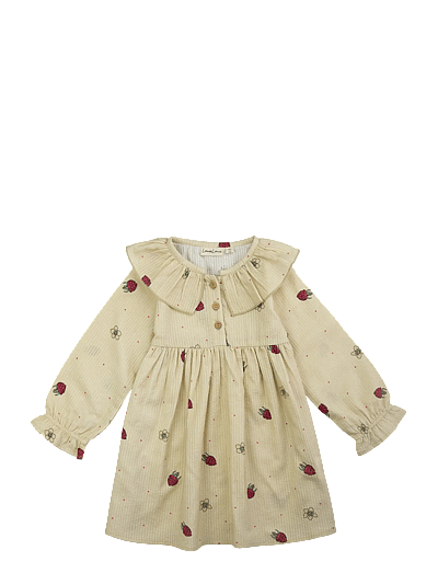 LouieLouie Lilly dress - Seersucker - Långärmade babyklänningar - RASPBERRY DREAM / cream