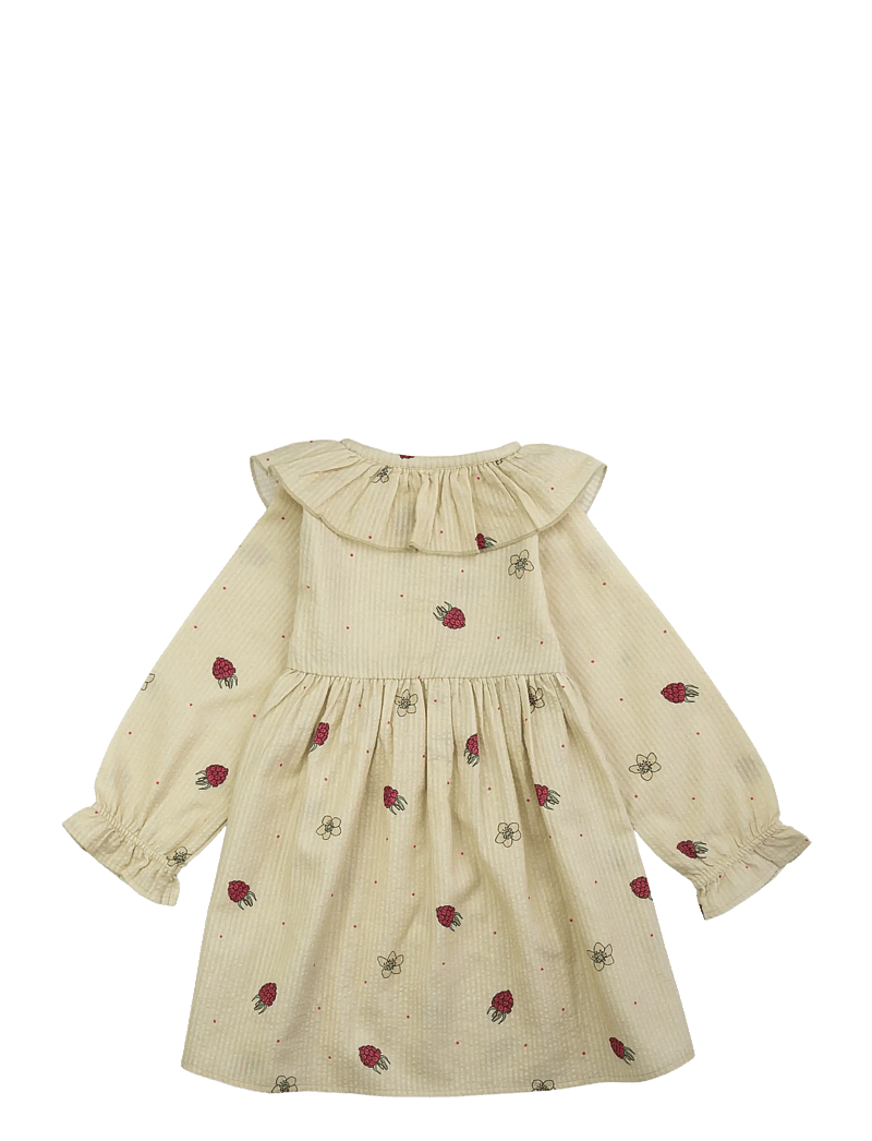 LouieLouie - Lilly dress - Seersucker - kūdikių suknelės ilgomis rankovėmis - raspberry dream - 1