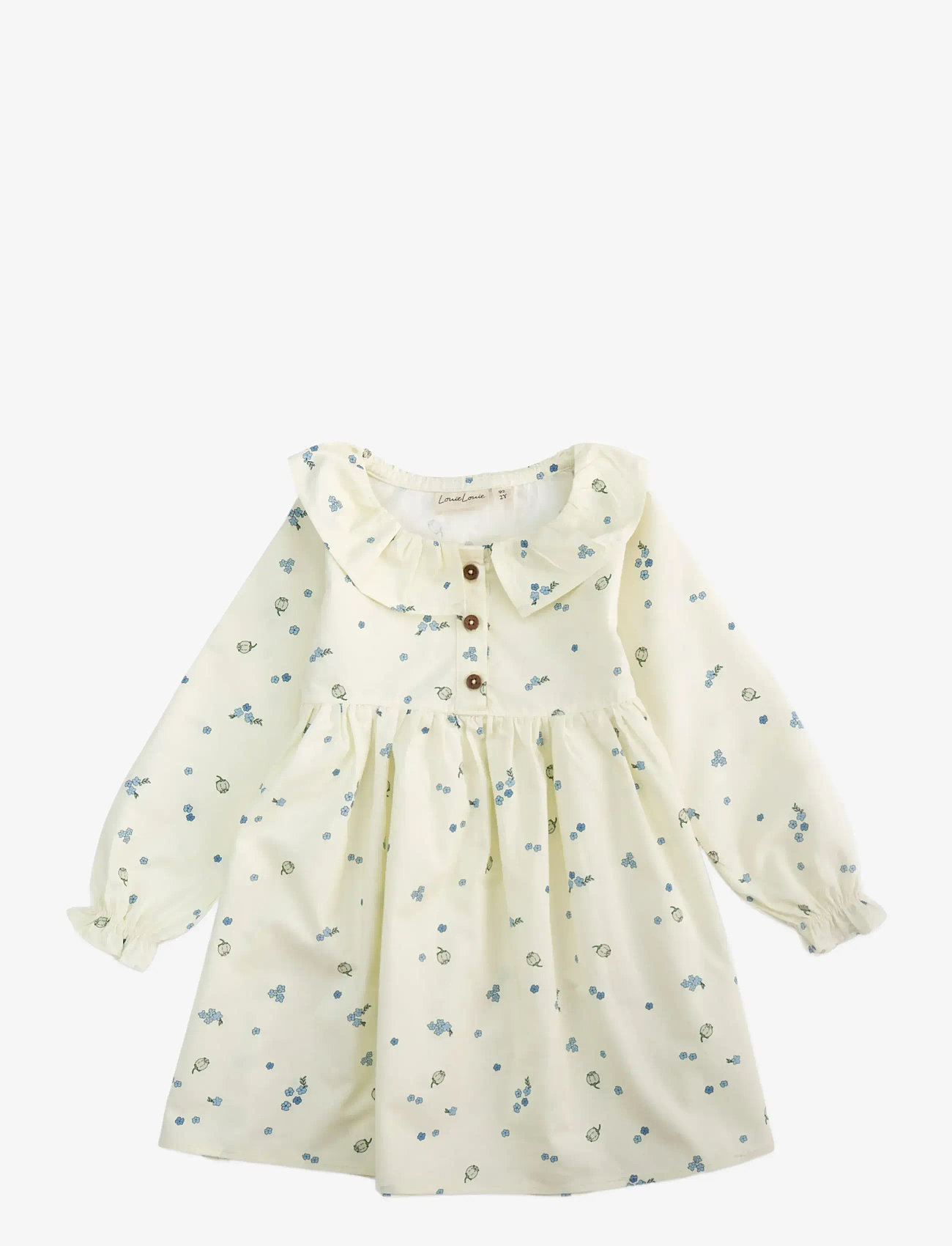 LouieLouie - Lilly dress - Poplin - langærmede babykjoler - forget-me-not - 0