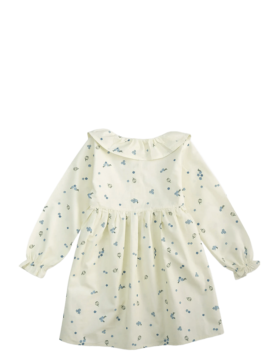 LouieLouie - Lilly dress - Poplin - pikkade varrukatega beebi kleidid - forget-me-not - 1