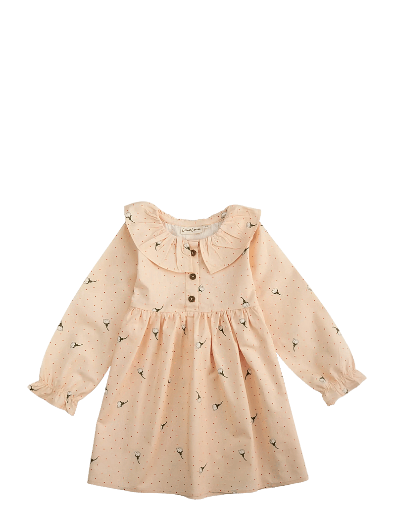 LouieLouie - Lilly dress - Poplin - vauvojen pitkähihaiset mekot - white flowers rose - 0