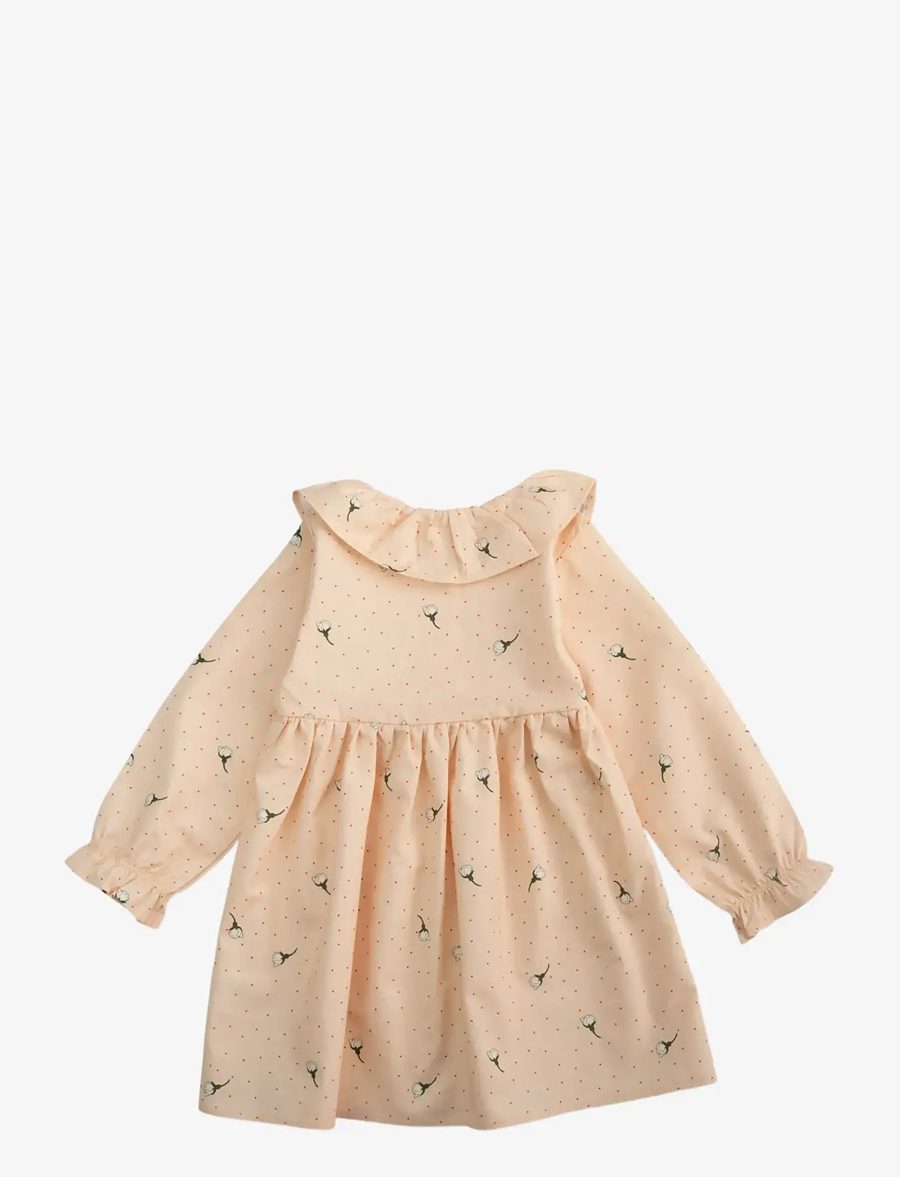 LouieLouie - Lilly dress - Poplin - vauvojen pitkähihaiset mekot - white flowers rose - 1