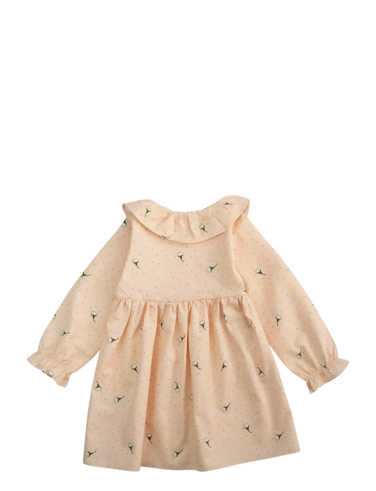 LouieLouie - Lilly dress - Poplin - pikkade varrukatega beebi kleidid - white flowers rose - 1