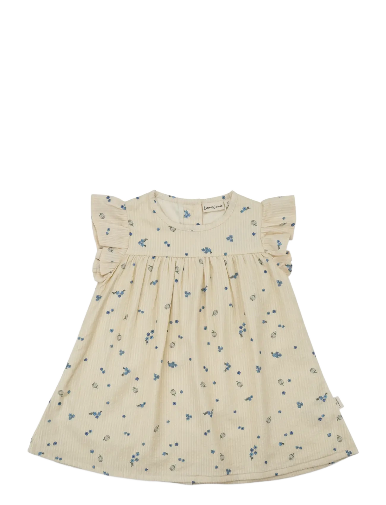 LouieLouie Belle dress - Seersucker - App deal - FORGET-ME-NOT / cream
