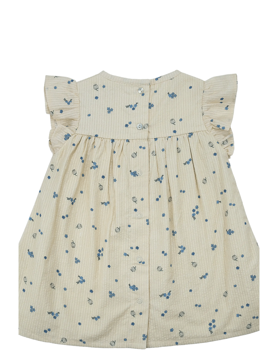 LouieLouie - Belle dress - Seersucker - varrukateta beebi kleidid - forget-me-not - 1