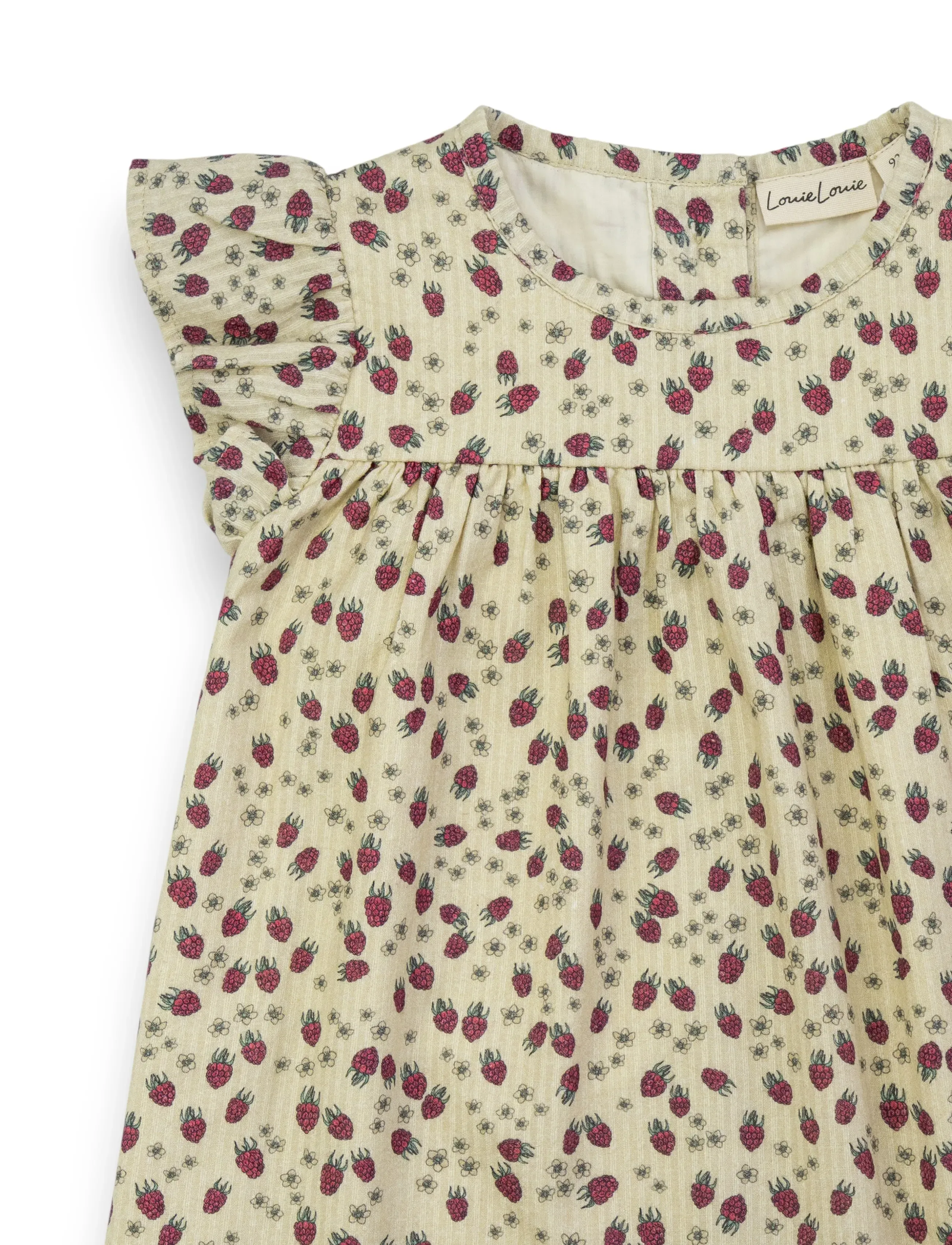 LouieLouie - Belle dress - Seersucker - Ærmeløse babykjoler - petit raspberries - 2