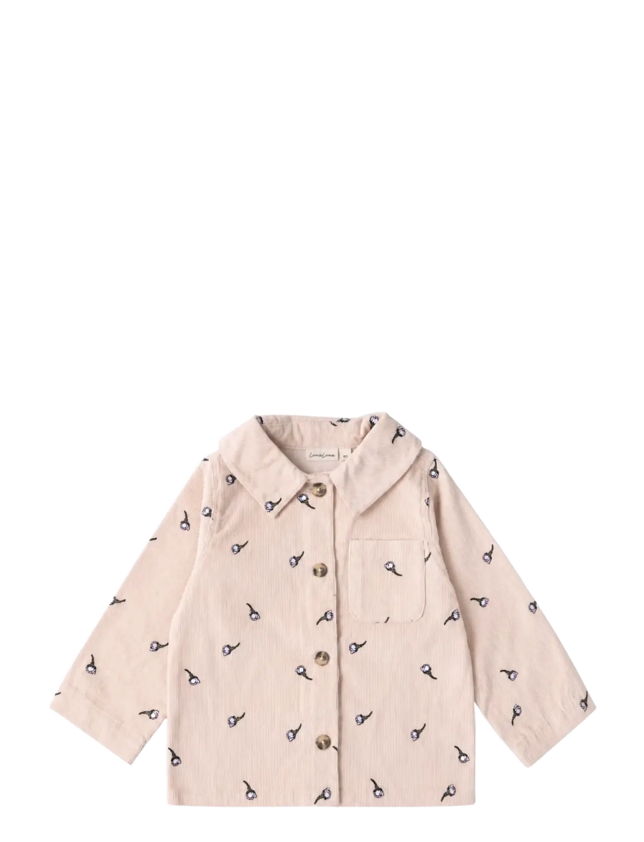 LouieLouie Elliot jacket - Courdroy - Jacken - WHITE FLOWERS ROSE - EMB / pink/rose