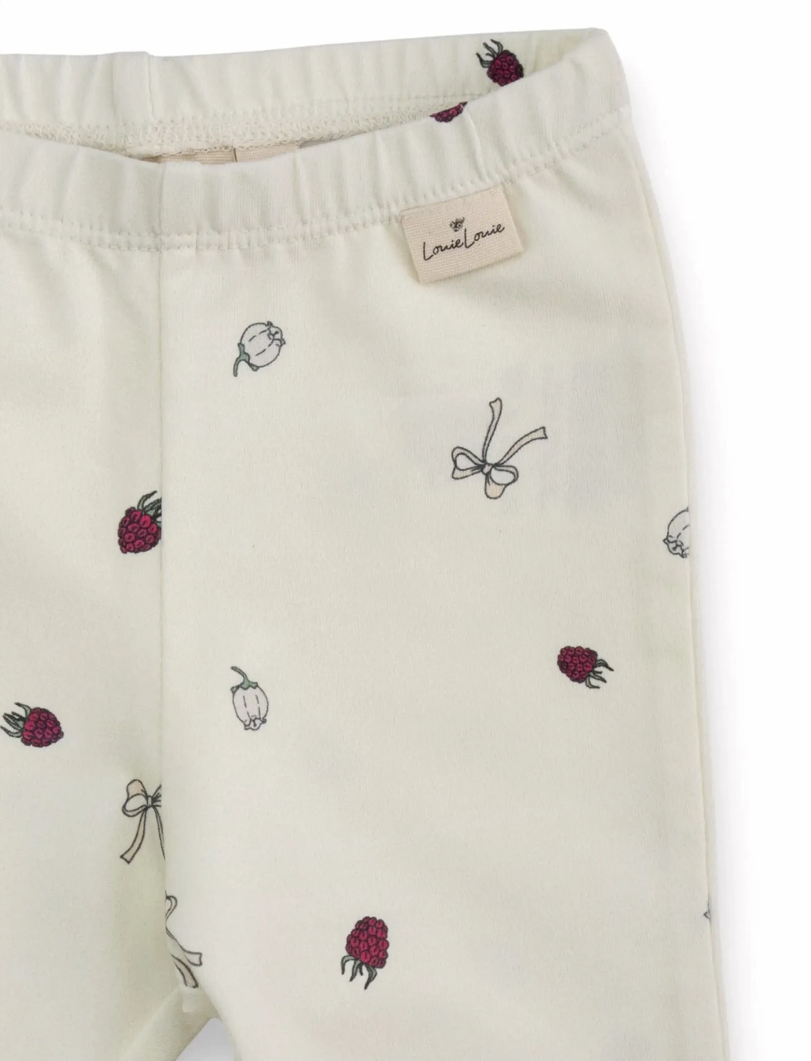 LouieLouie - Louie Leggings - Jersey - babybukser - raspberry and flowers - 2