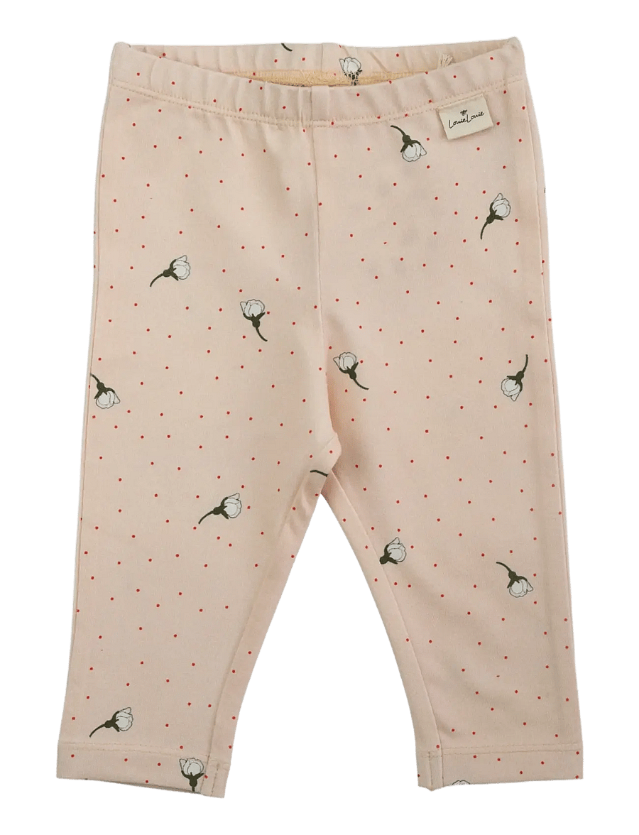LouieLouie - Louie Leggings - Jersey - beebipüksid - white flowers rose - 0
