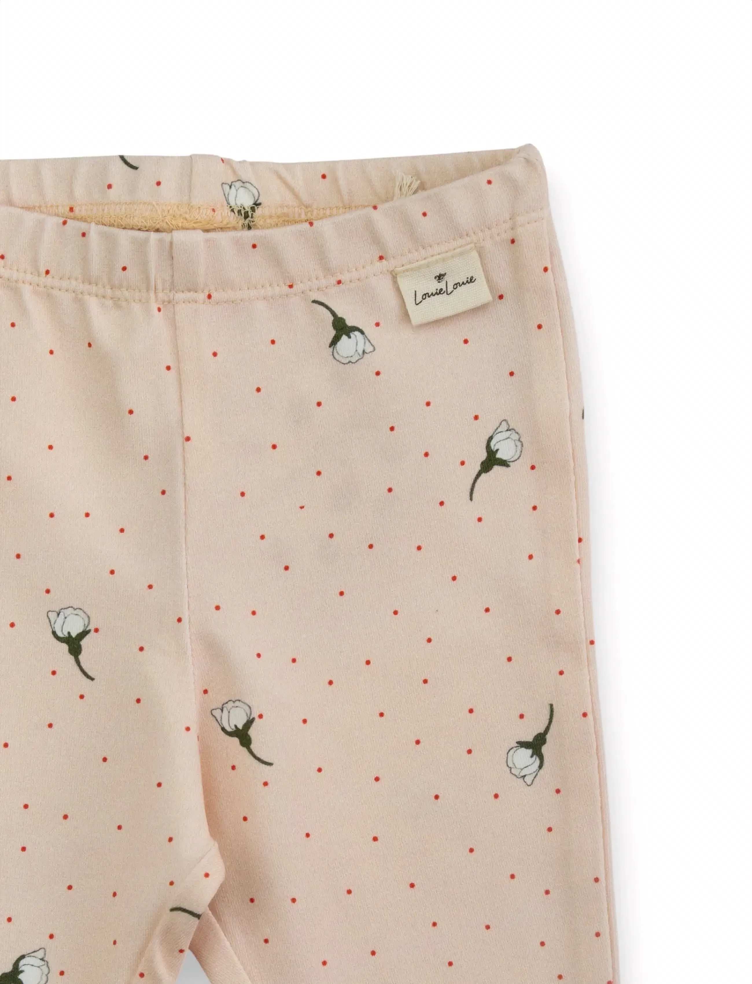 LouieLouie - Louie Leggings - Jersey - babybukser - white flowers rose - 2