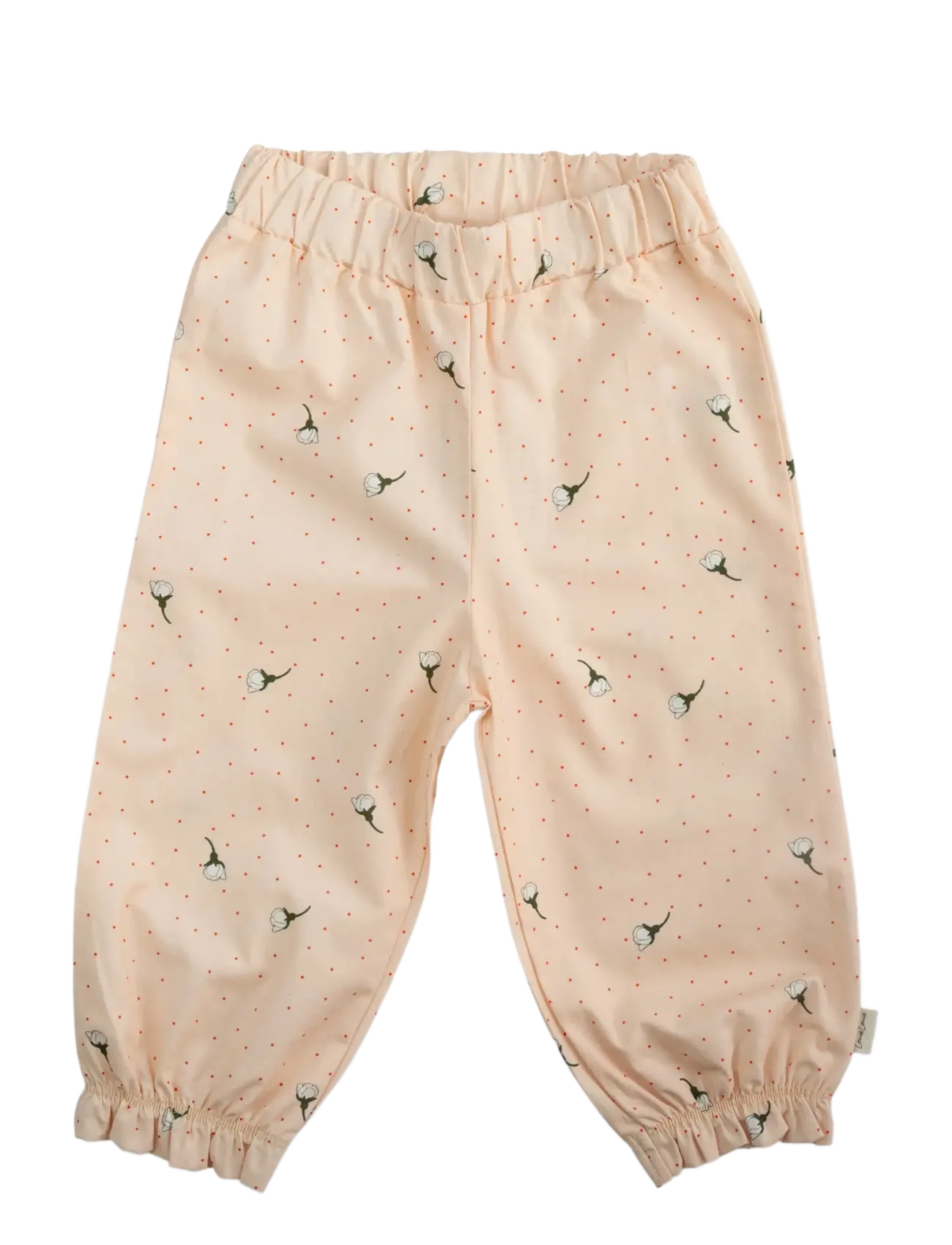 LouieLouie Ellen Pants - Poplin - Bukser - WHITE FLOWERS ROSE / pink/rose