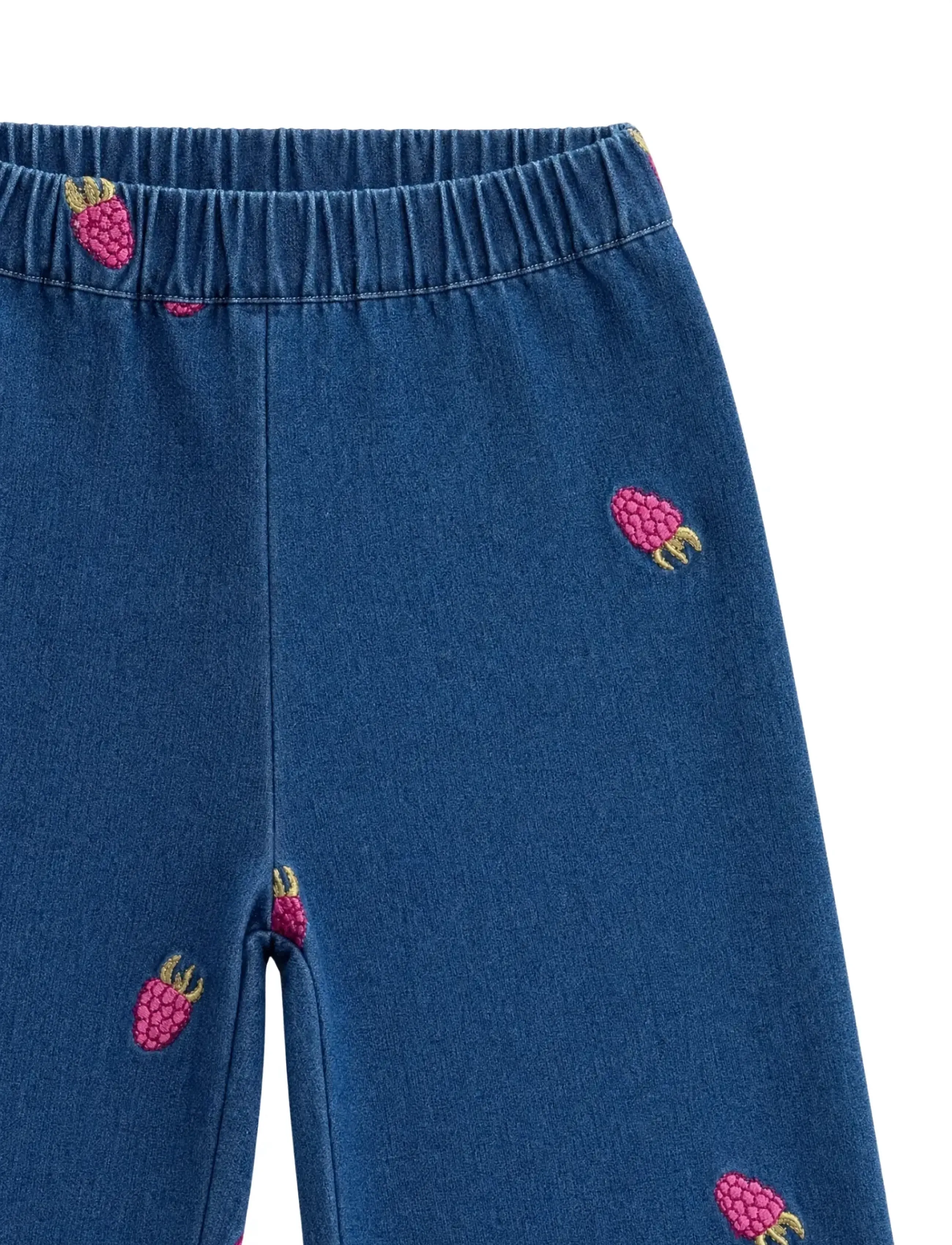 LouieLouie - Rosemary pants - Denim - platūs džinsai - small raspberries - emb - 3