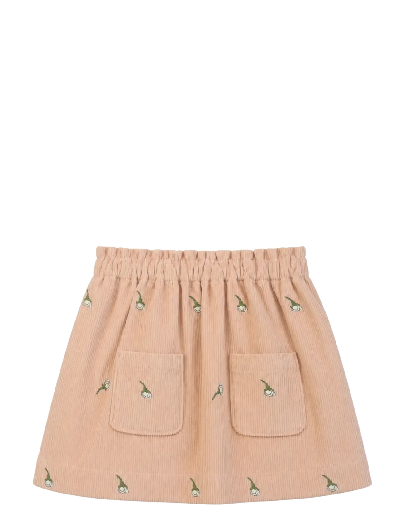 LouieLouie Claire Skirt - Courdroy - Nach Größe einkaufen - WHITE FLOWERS ROSE- EMB / pink/rose