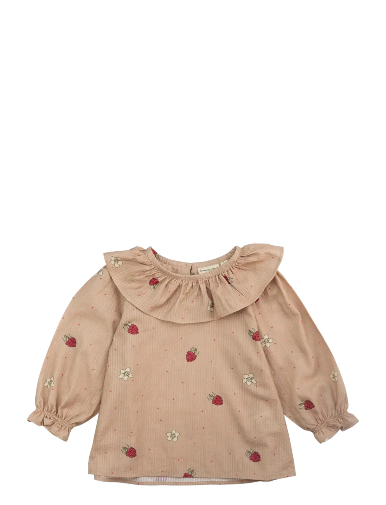 LouieLouie Elinor Ruffle Blouse - Seersucker, 104, Pink, Overdele > Bluser & Tunikaer, Børn