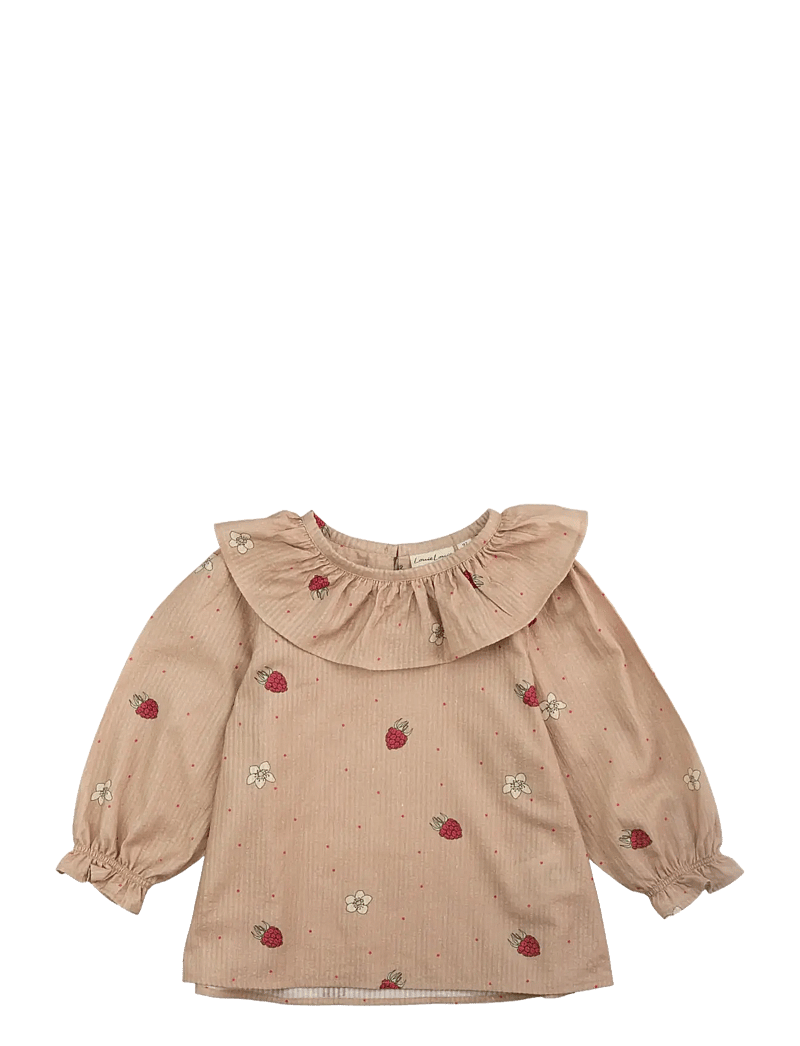 LouieLouie - Elinor Ruffle Blouse - Seersucker - blouses & tunics - raspberry rose - 0