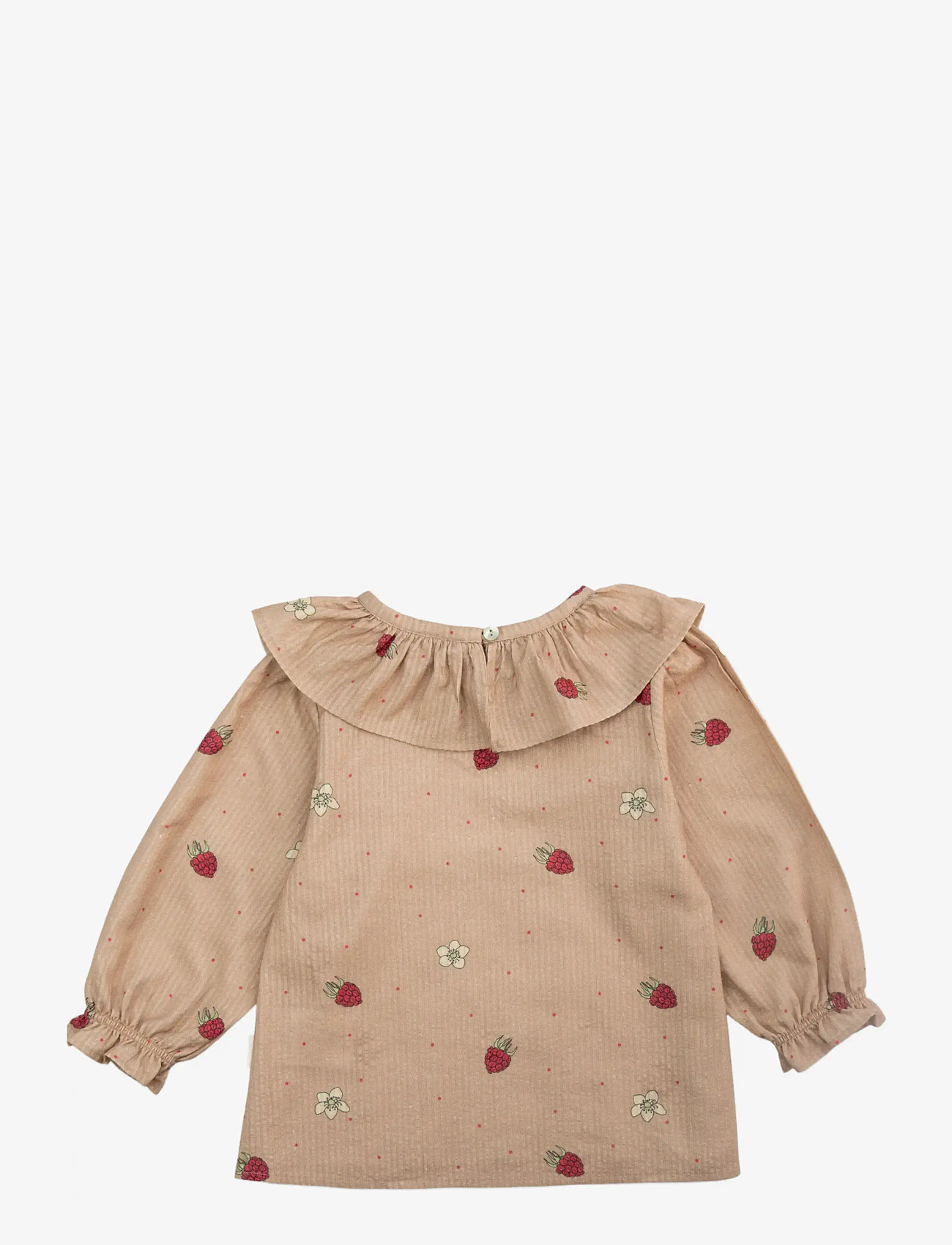 LouieLouie - Elinor Ruffle Blouse - Seersucker - blouses & tunics - raspberry rose - 1