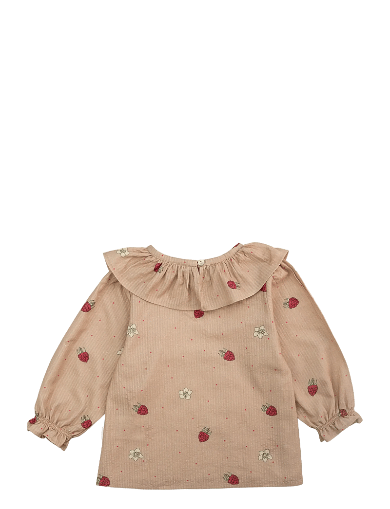 LouieLouie - Elinor Ruffle Blouse - Seersucker - blouses & tunics - raspberry rose - 1