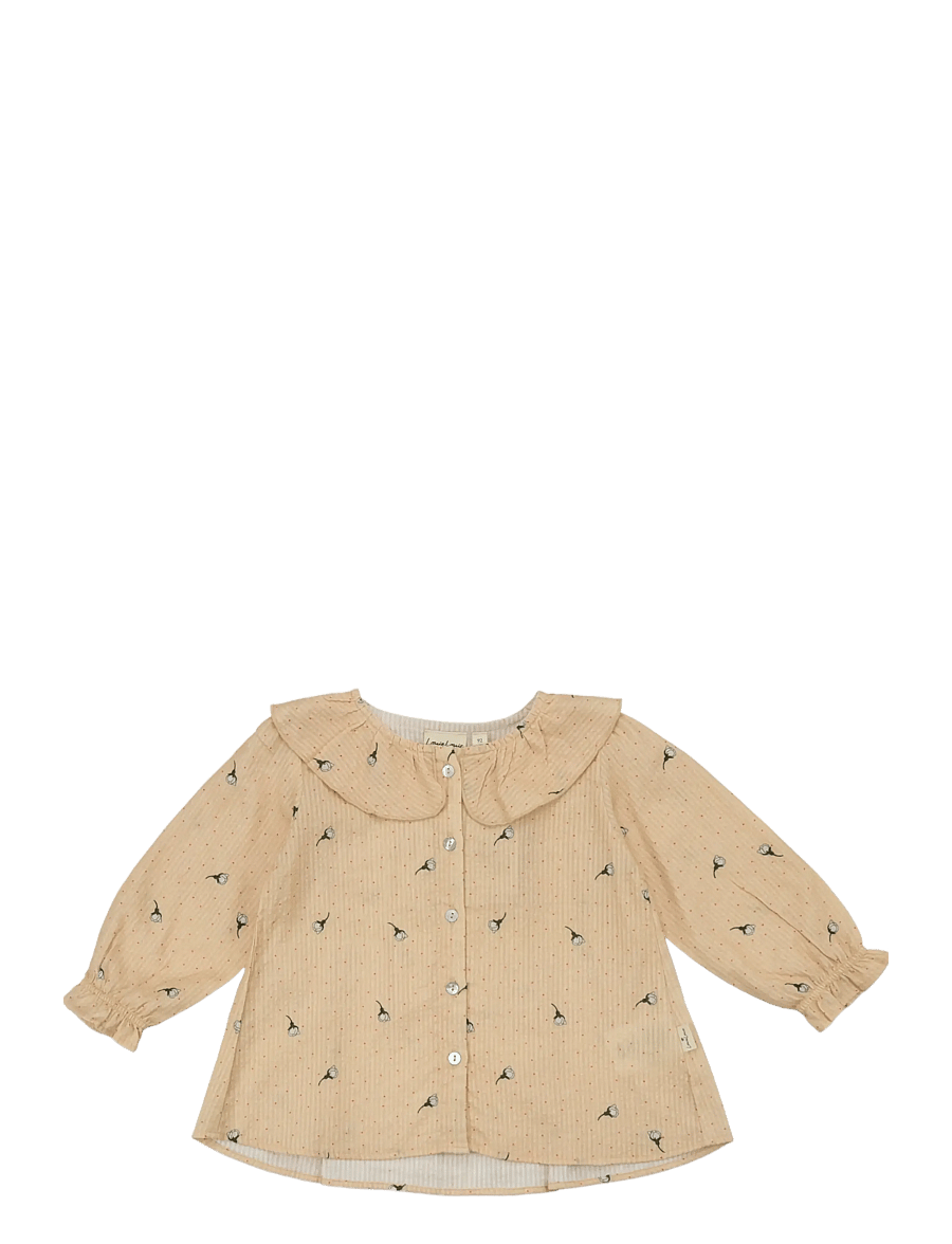 LouieLouie - Juliette Ruffle shirt - Seersucker - chemises à manches longues - white flowers rose - 0