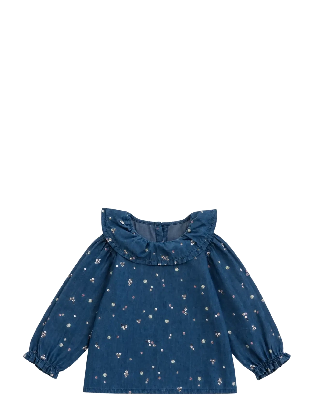 LouieLouie Elinor ruffle blouse - Denim - Nach Größe einkaufen - FORGET-ME-NOT / blue