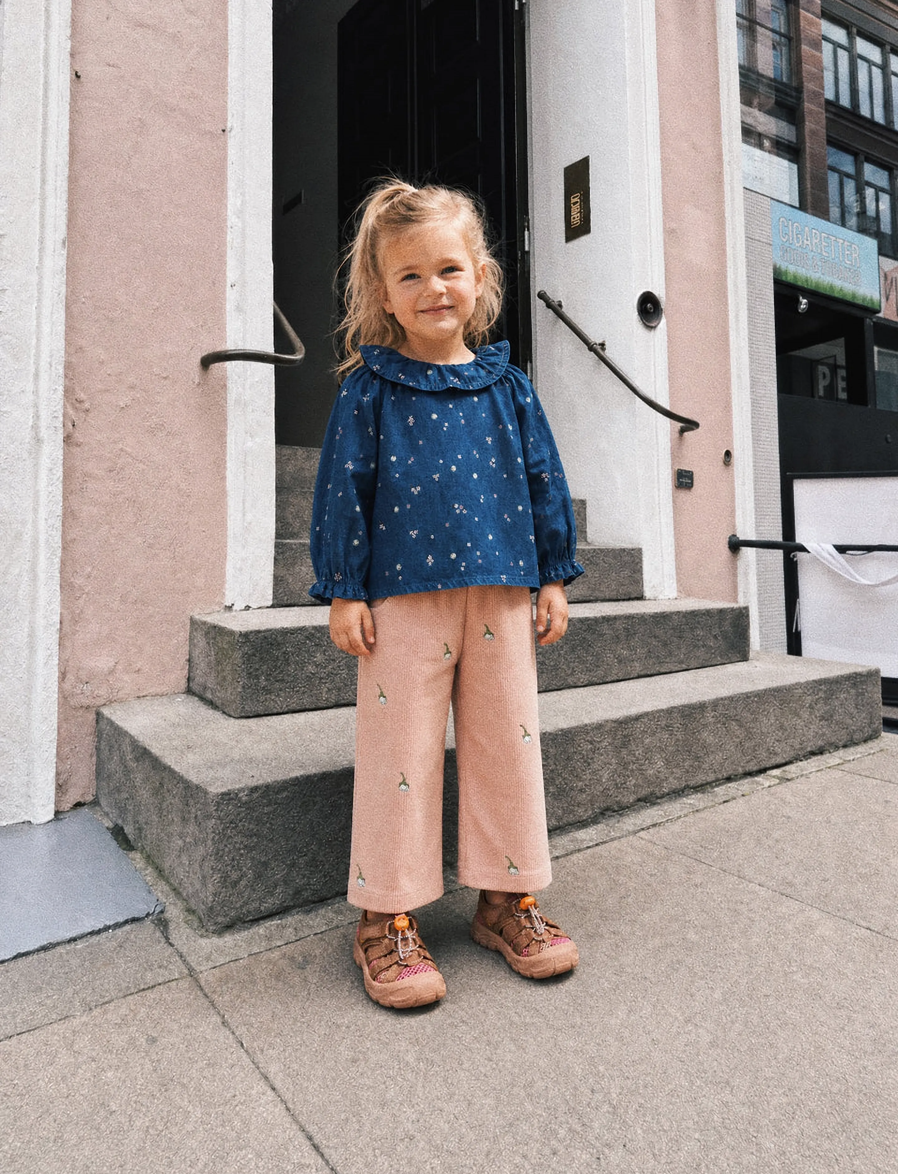 LouieLouie Elinor ruffle blouse - Denim - Bluser & Tunikaer - FORGET-ME-NOT / blue