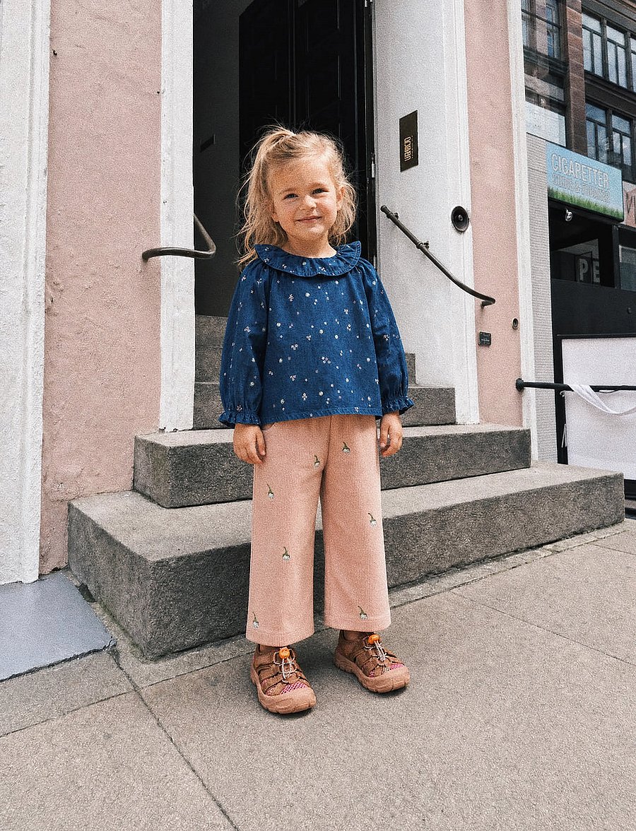 LouieLouie - Elinor ruffle blouse - Denim - blusen & tuniken - forget-me-not - 0
