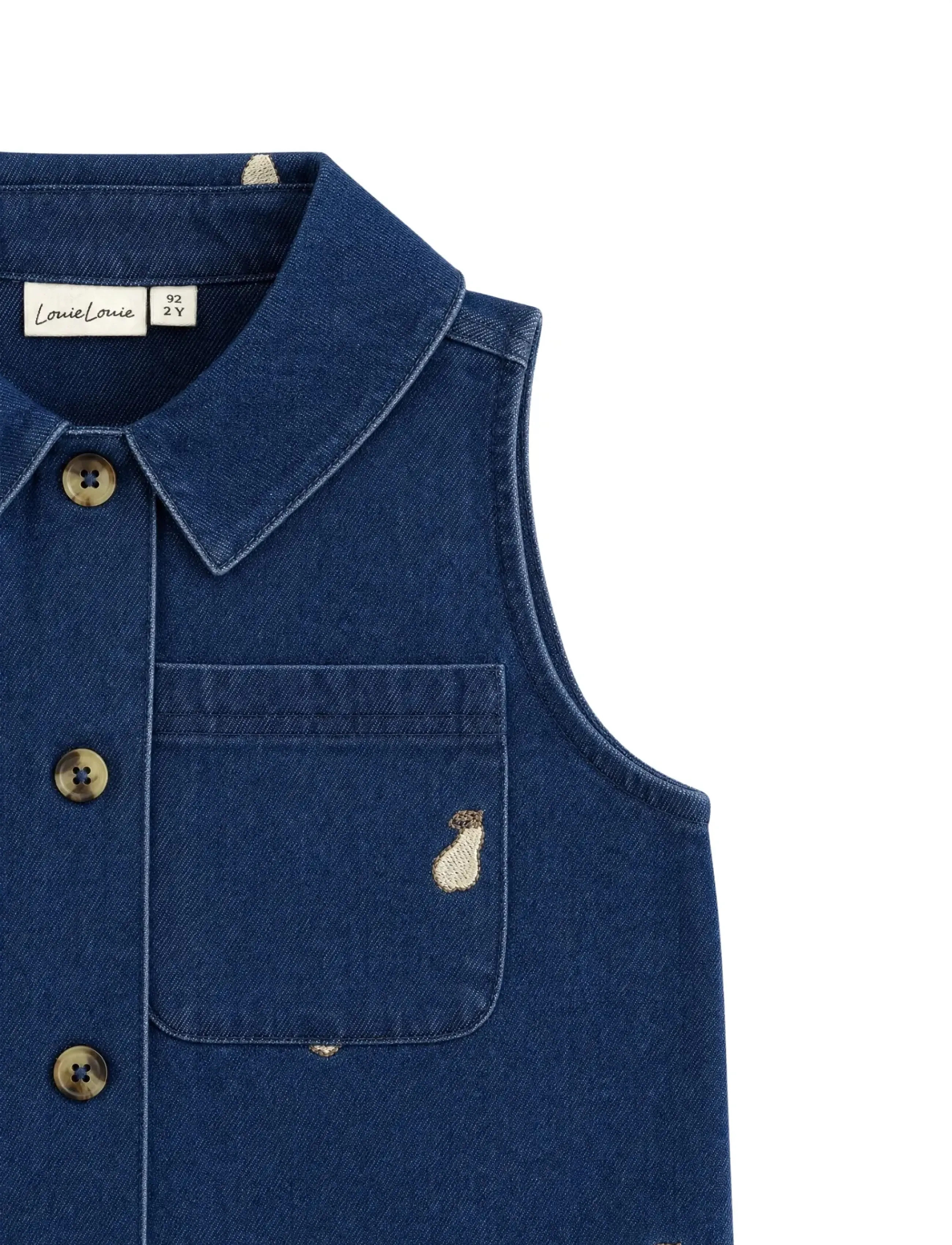 LouieLouie - Vilhelm west - Denim - westen - pear fall - emb - 3