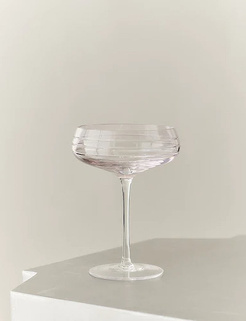 LOUISE ROE - Champagne Coupe Triple Cut - sektgläser - pink - 0